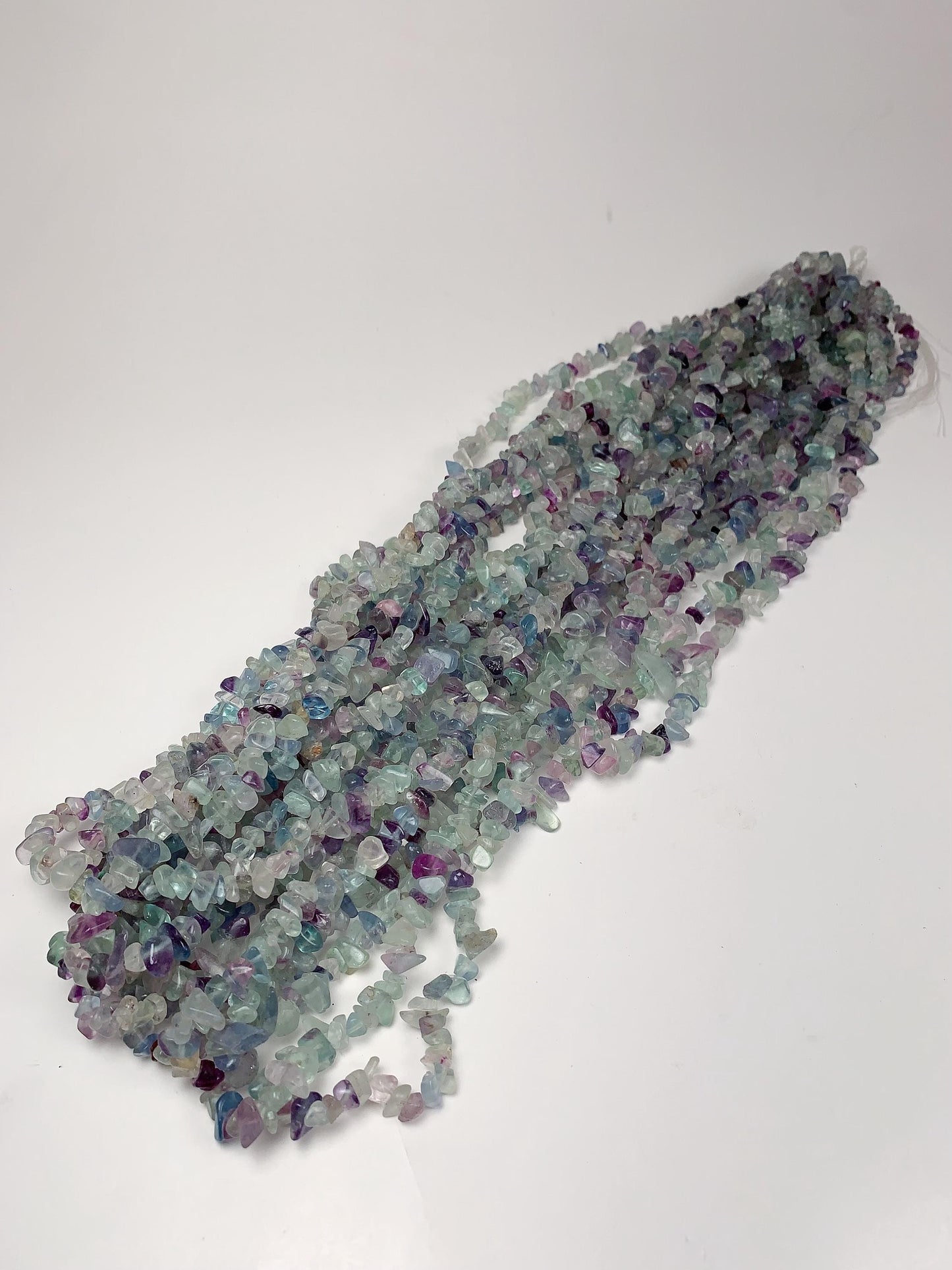 Fluorite Nugget Beads: Genuine Green, Purple, Blue Crystal Chips, 32" Strand