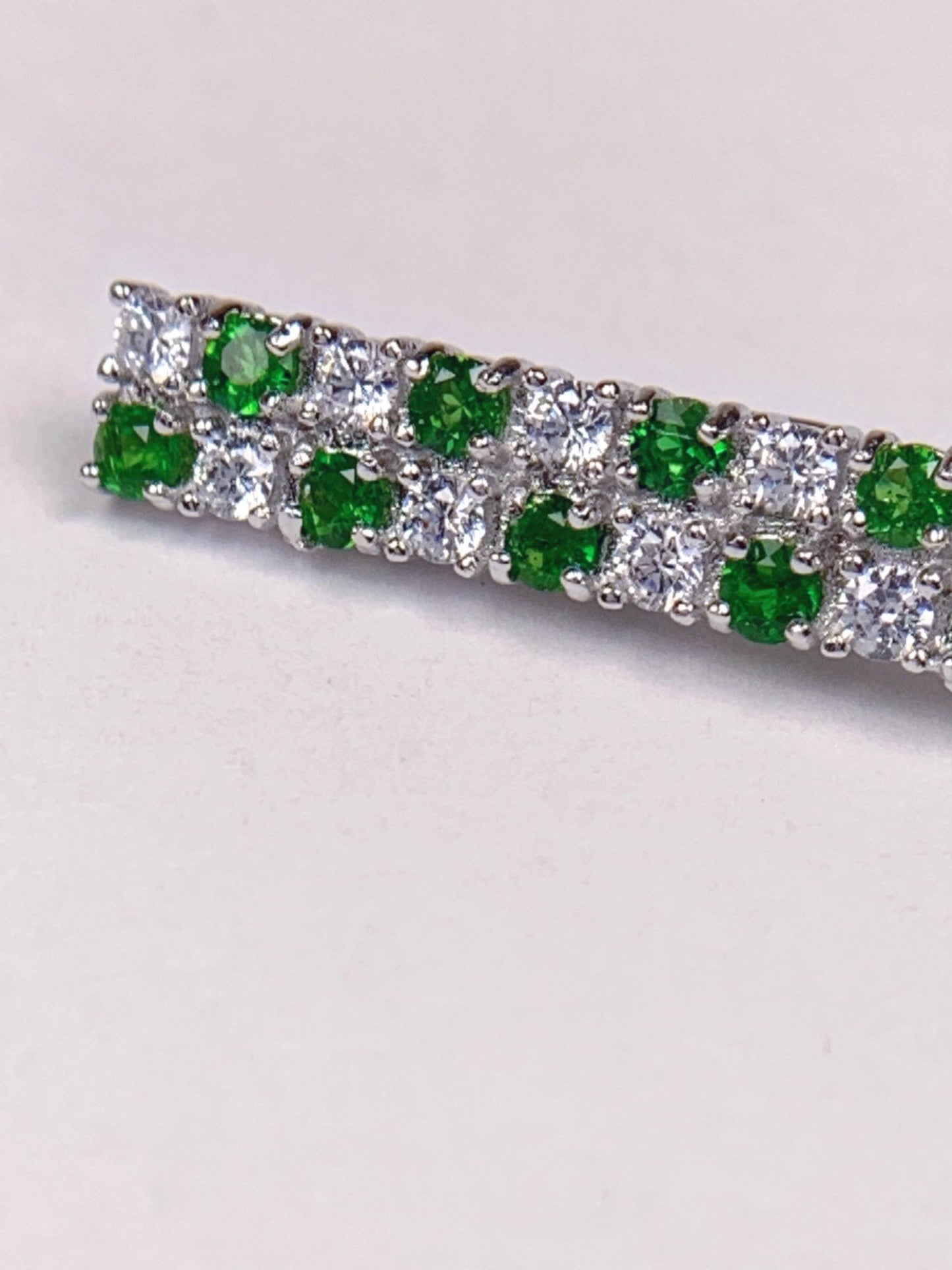 Grade AAA Genuine Natural Green Diopside Brooch 18k Gold Plated S 925 Sterling Silver
