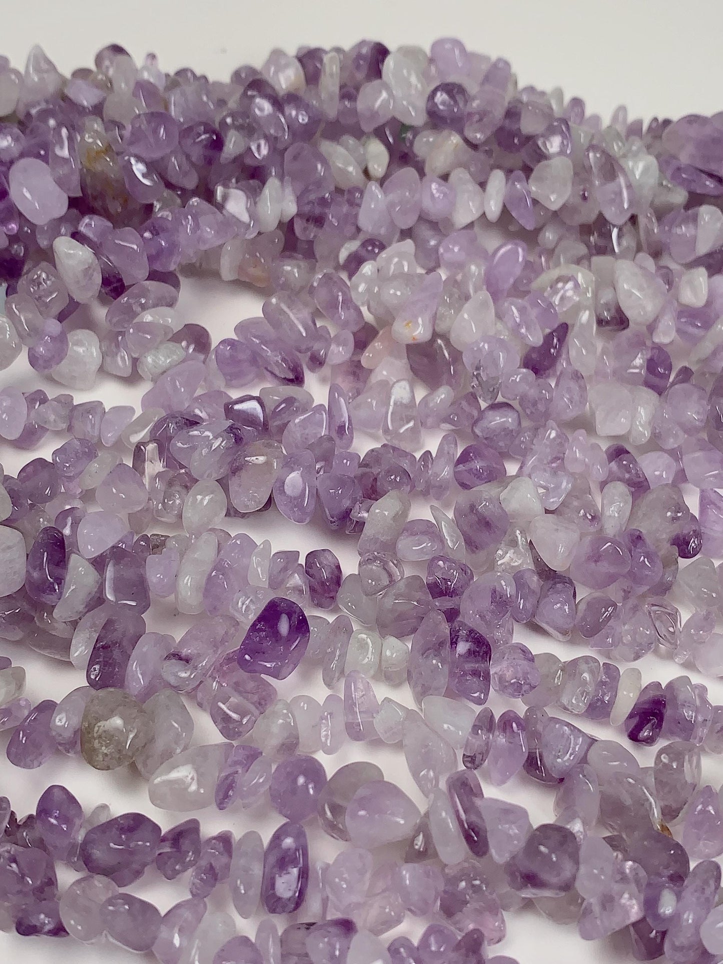 Lavender Amethyst Chip Beads: Natural Gemstone Crystal Nuggets, 32" Strand