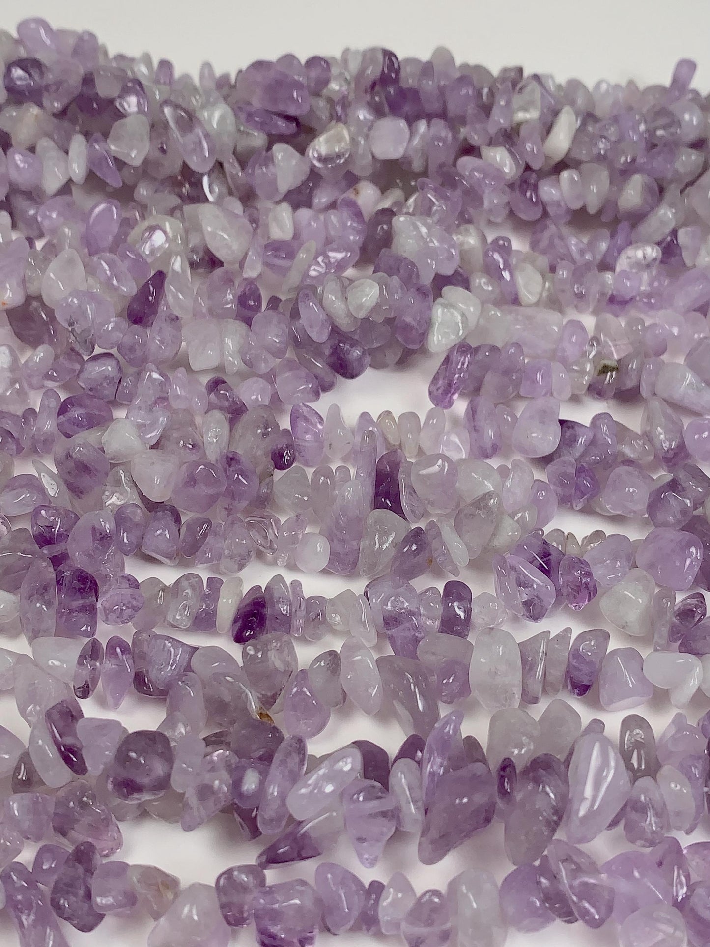 Lavender Amethyst Chip Beads: Natural Gemstone Crystal Nuggets, 32" Strand