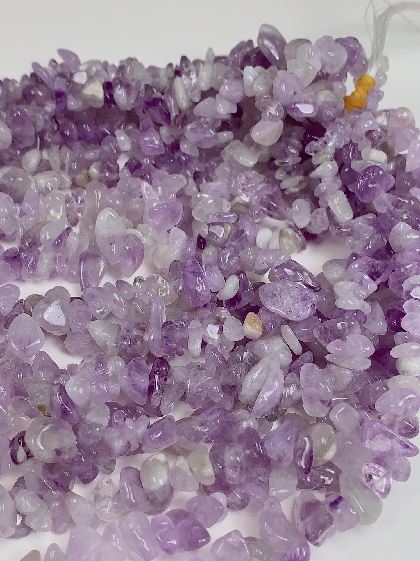 Lavender Amethyst Chip Beads: Natural Gemstone Crystal Nuggets, 32" Strand