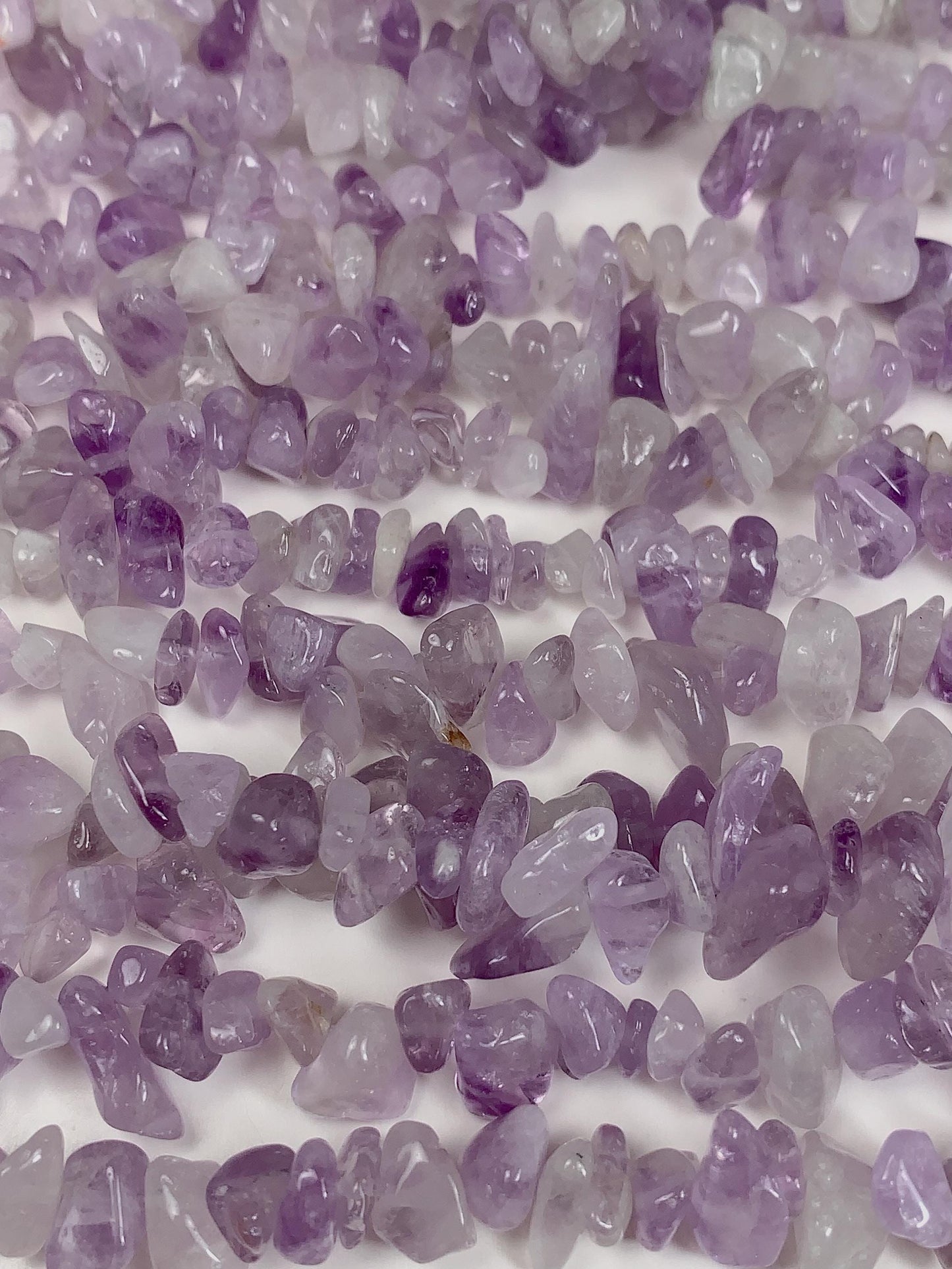 Lavender Amethyst Chip Beads: Natural Gemstone Crystal Nuggets, 32" Strand