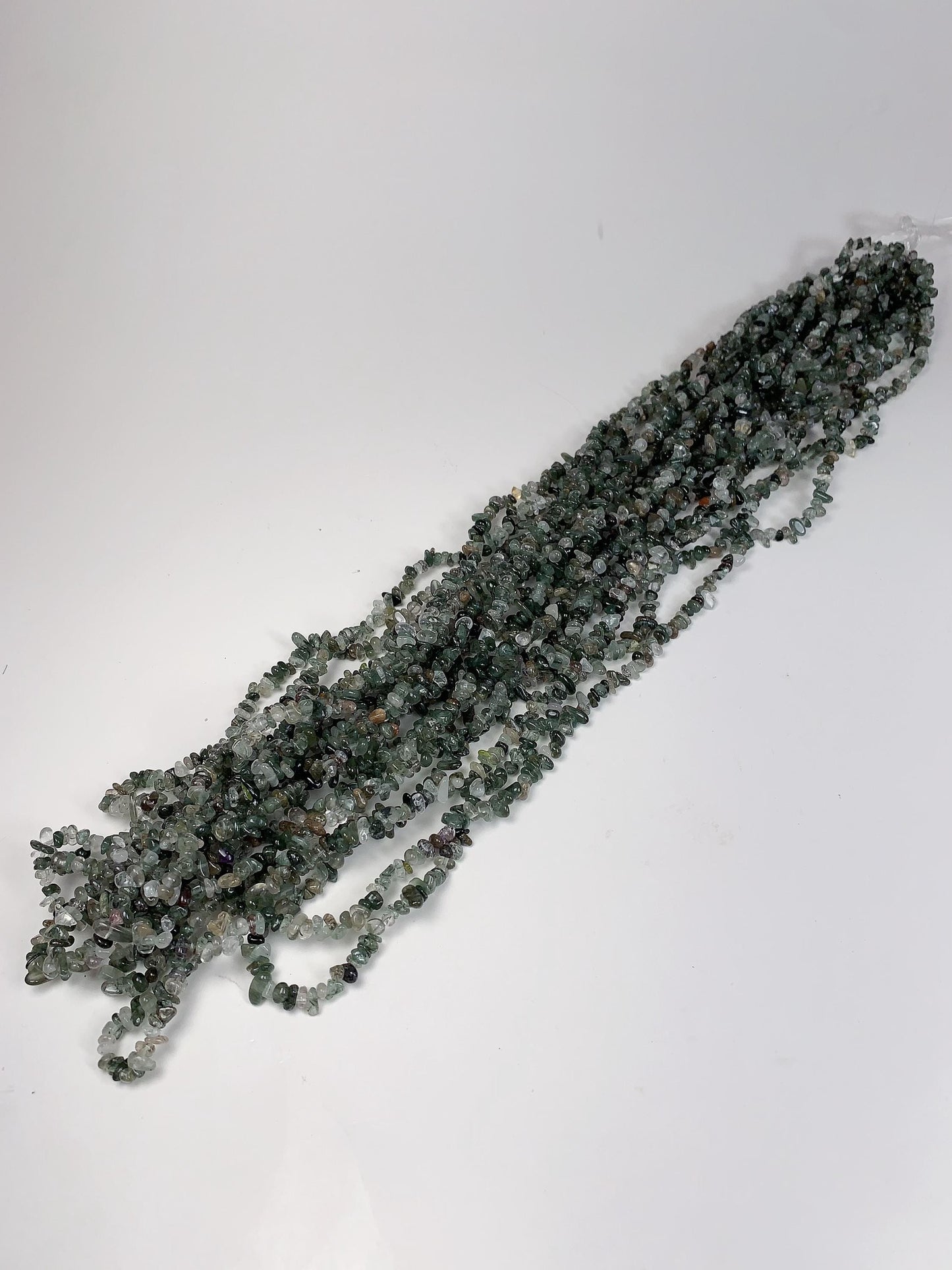 Green Tourmaline Rutilated Quartz Beads: 32" DIY Gemstone Crystal Strand