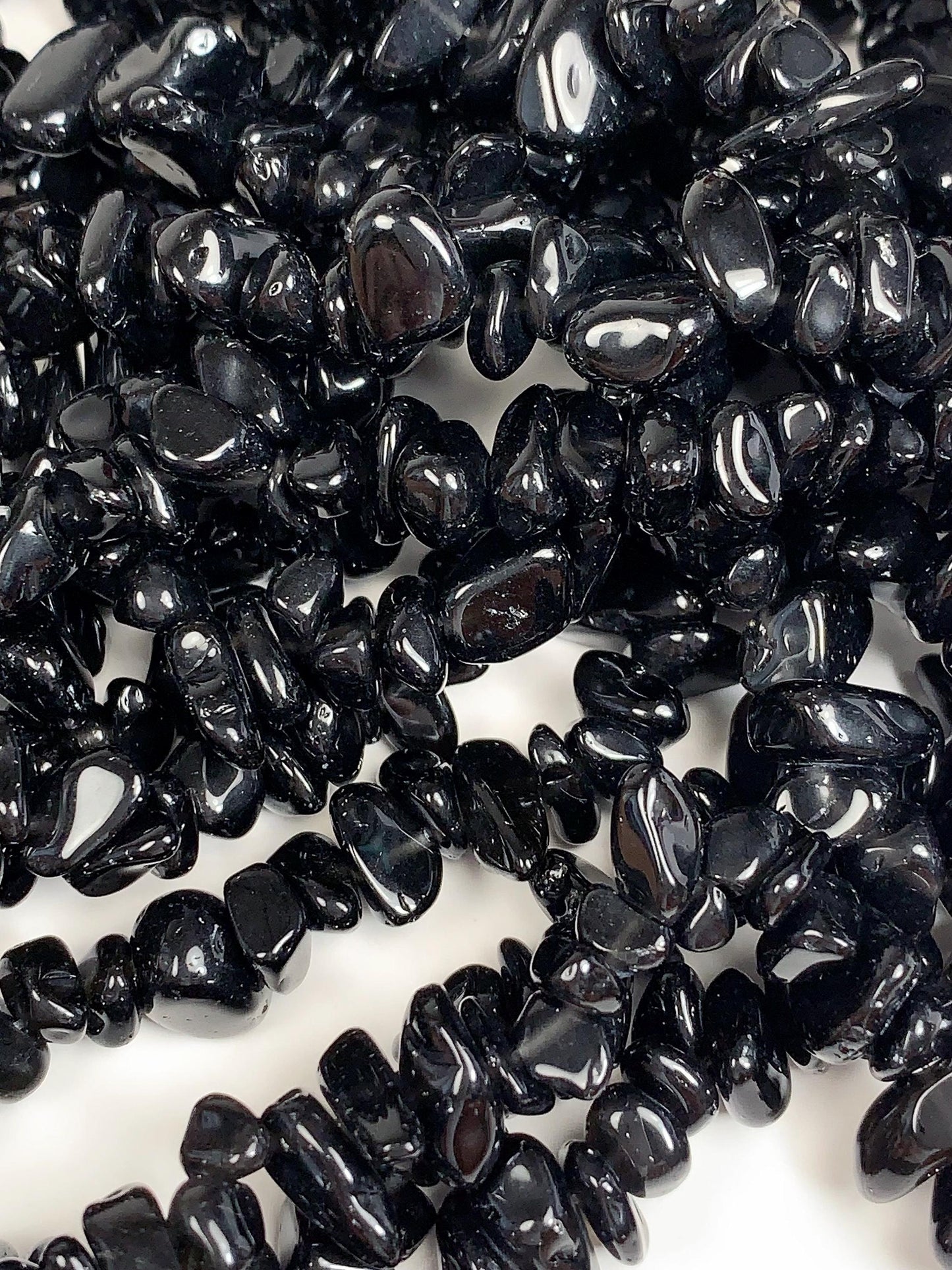 Black Obsidian Nugget Beads: 32" Irregular Gemstone Chips (5-12mm)