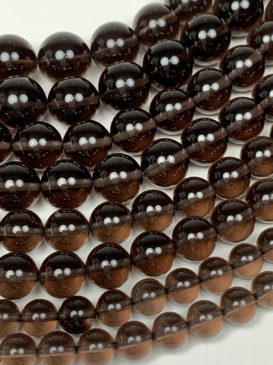 AAA Smoky Ice Obsidian Beads: Natural Gemstone Strand (15.5")