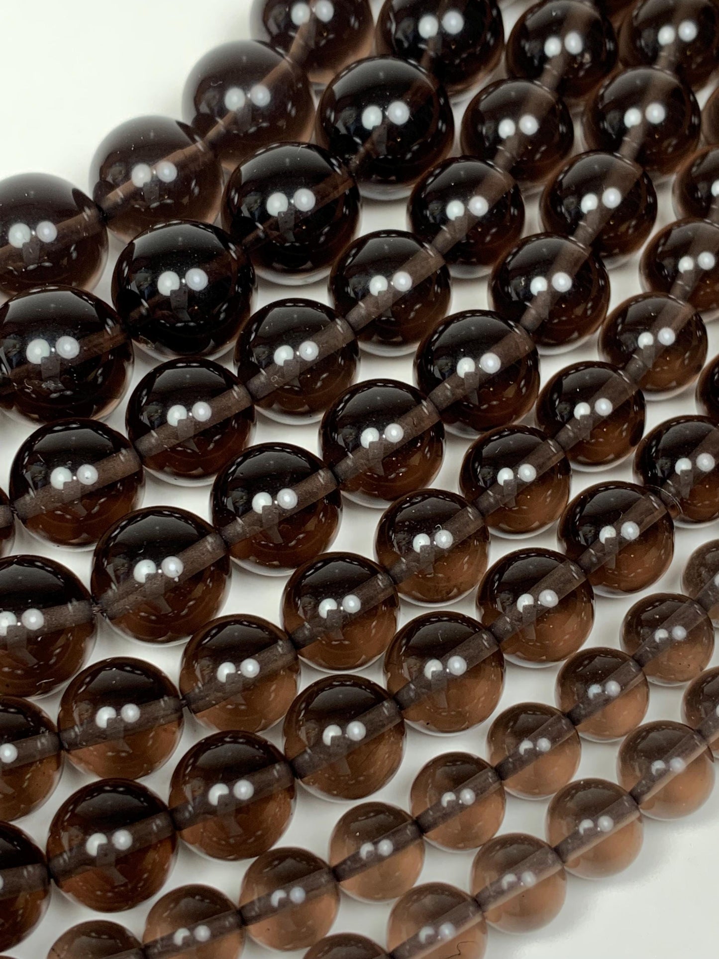 AAA Smoky Ice Obsidian Beads: Natural Gemstone Strand (15.5")