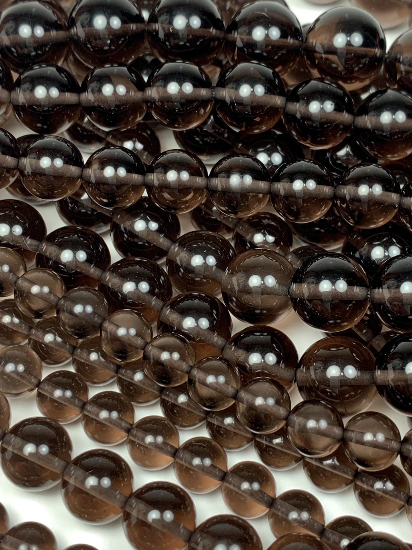 AAA Smoky Ice Obsidian Beads: Natural Gemstone Strand (15.5")