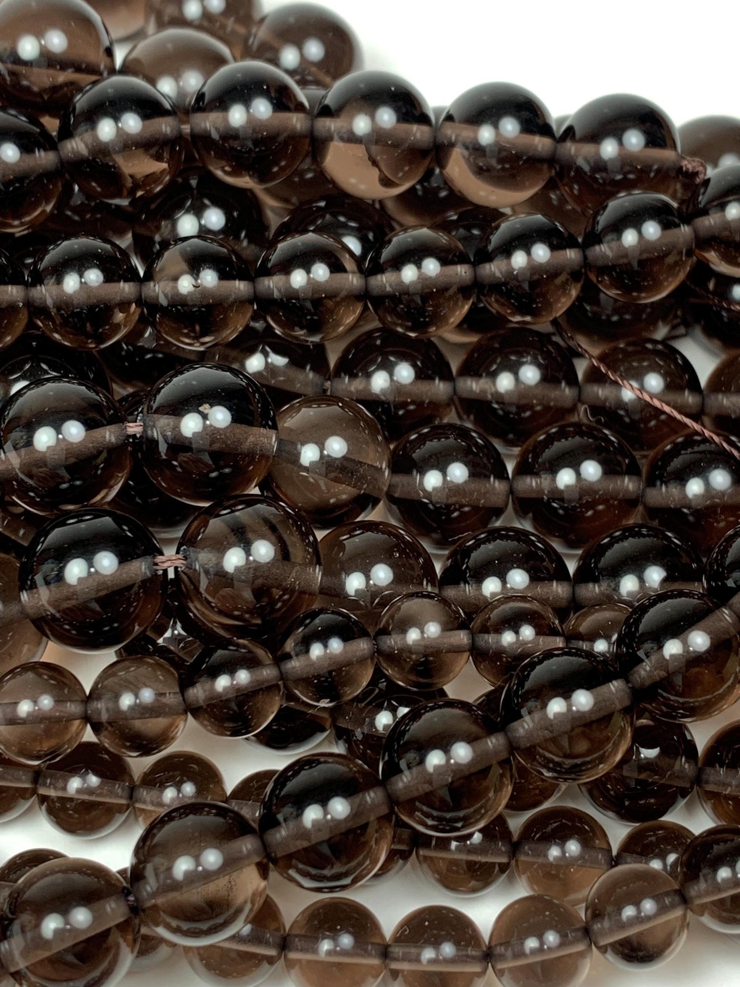 AAA Smoky Ice Obsidian Beads: Natural Gemstone Strand (15.5")