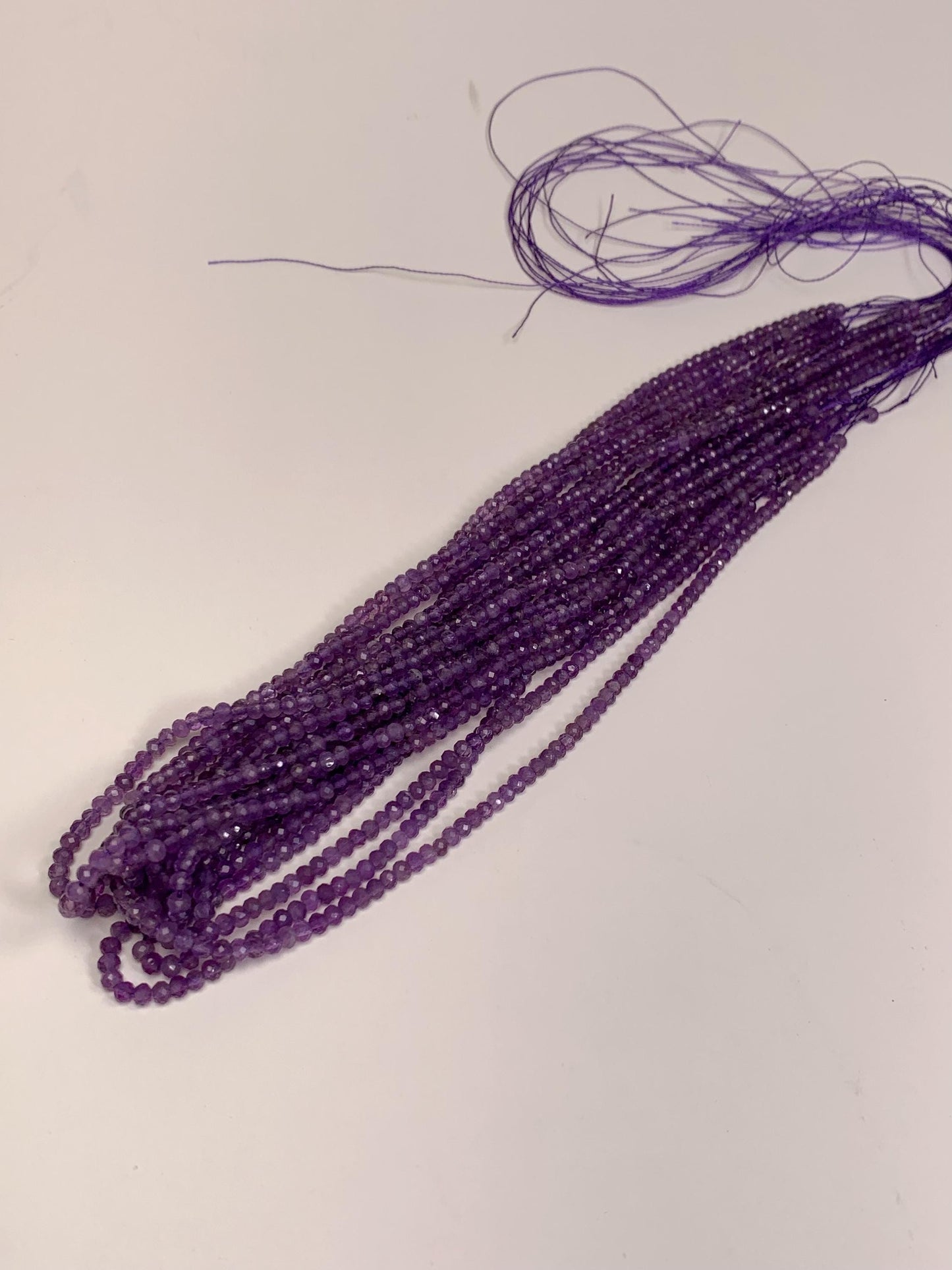 Natural Purple Amethyst Faceted Rondelle Beads - 15.5" Strand (2x3mm)