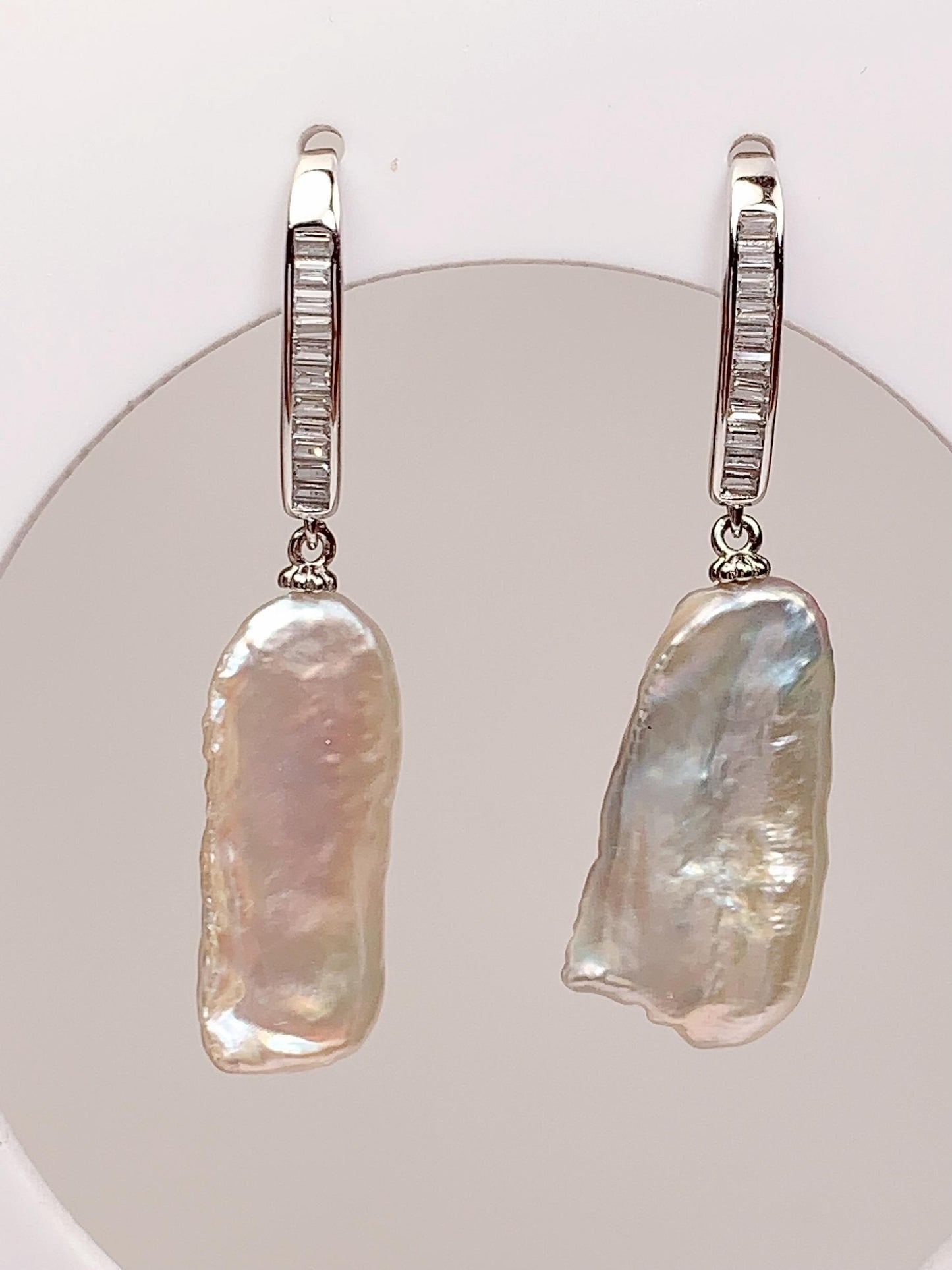 Baroque Pearl Drop Earrings: 18k Gold Plated Sterling Silver