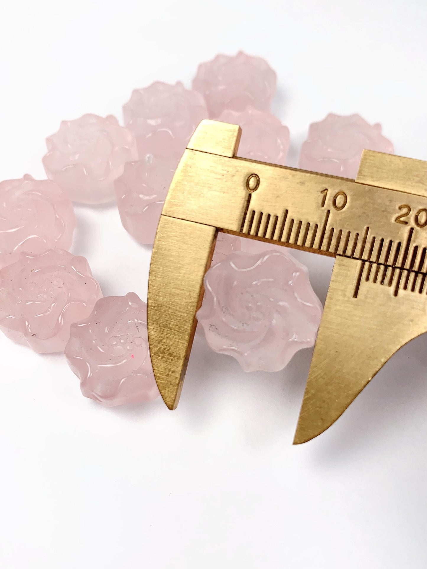 Madagascar Rose Quartz Gemstone Flowers: AAA Peony Cut (8mm X 15mm)