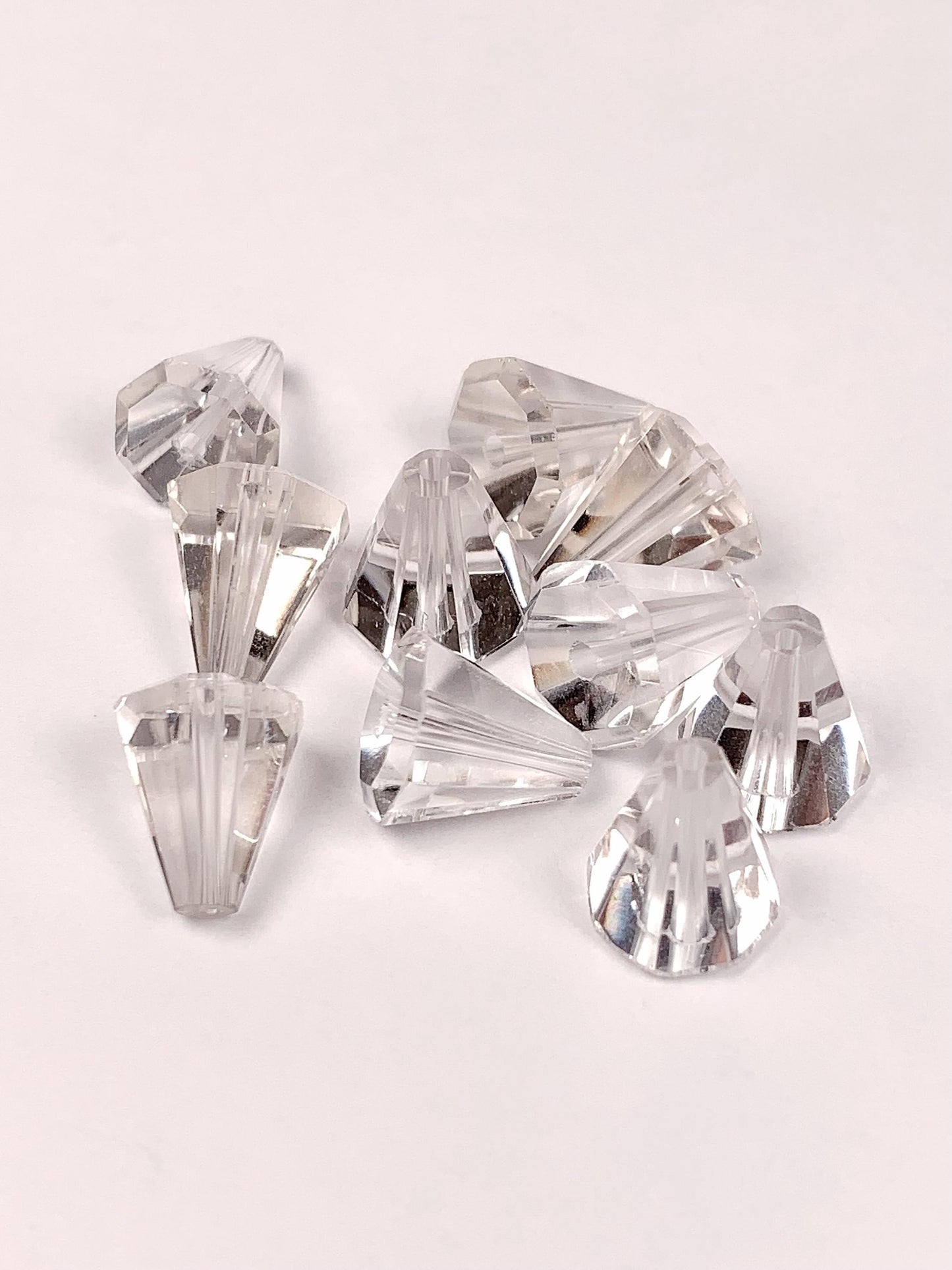 AAA White Clear Quartz Gemstone: Faceted Cone Cut (10mm x 8mm)