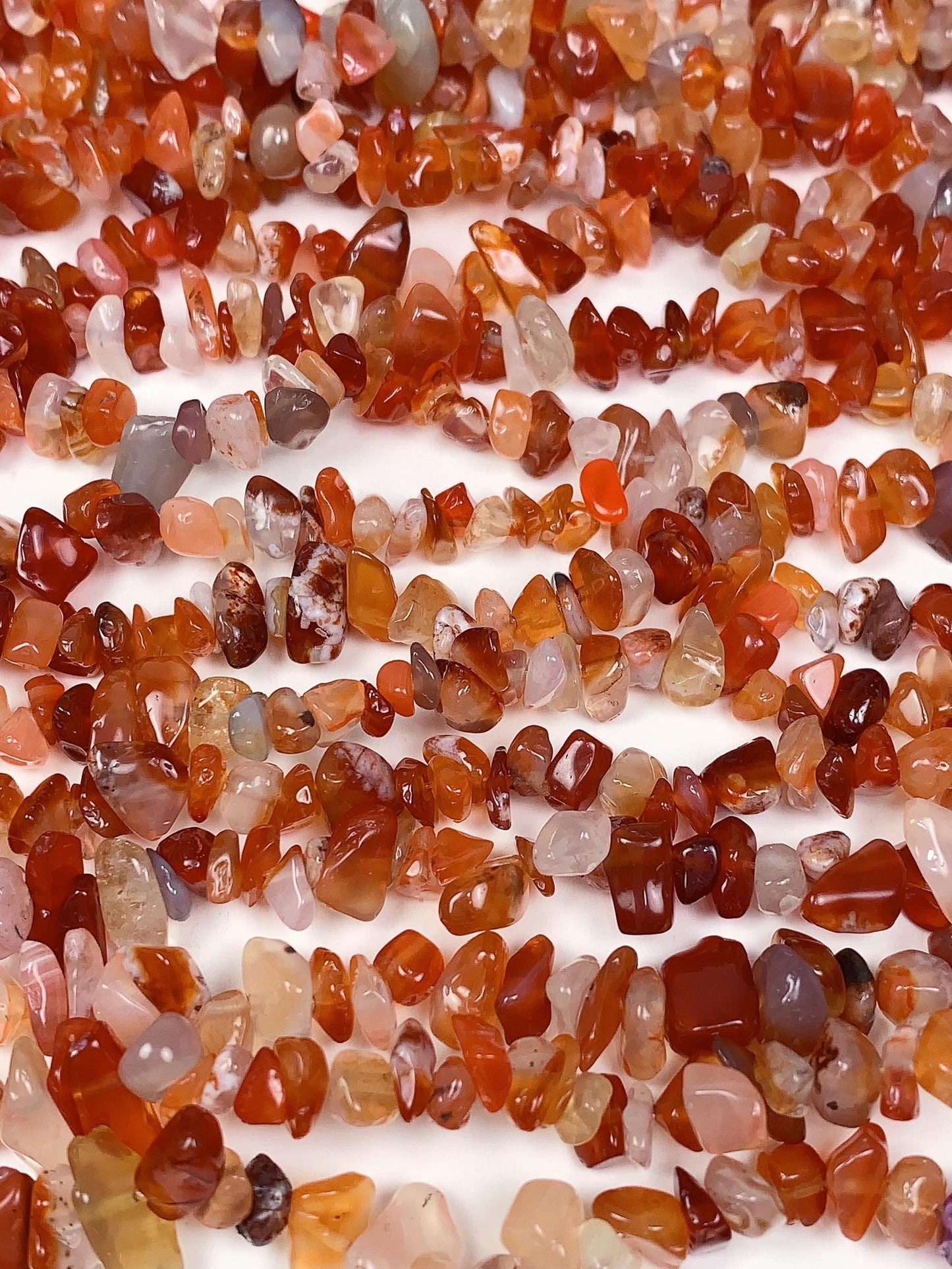 Red Orange Agate Nugget Beads: 32" Strand DIY Gemstone Crystals