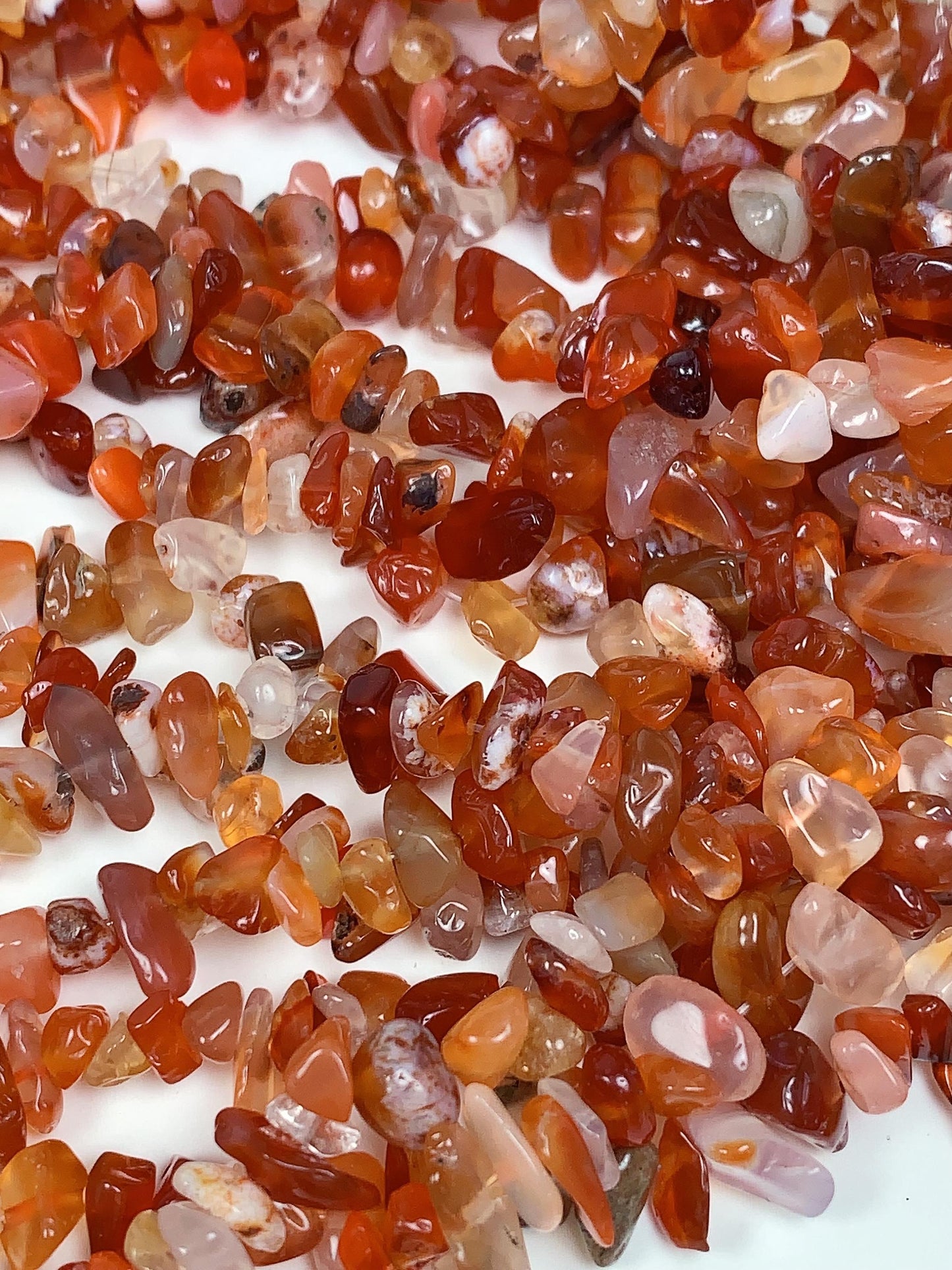 Red Orange Agate Nugget Beads: 32" Strand DIY Gemstone Crystals