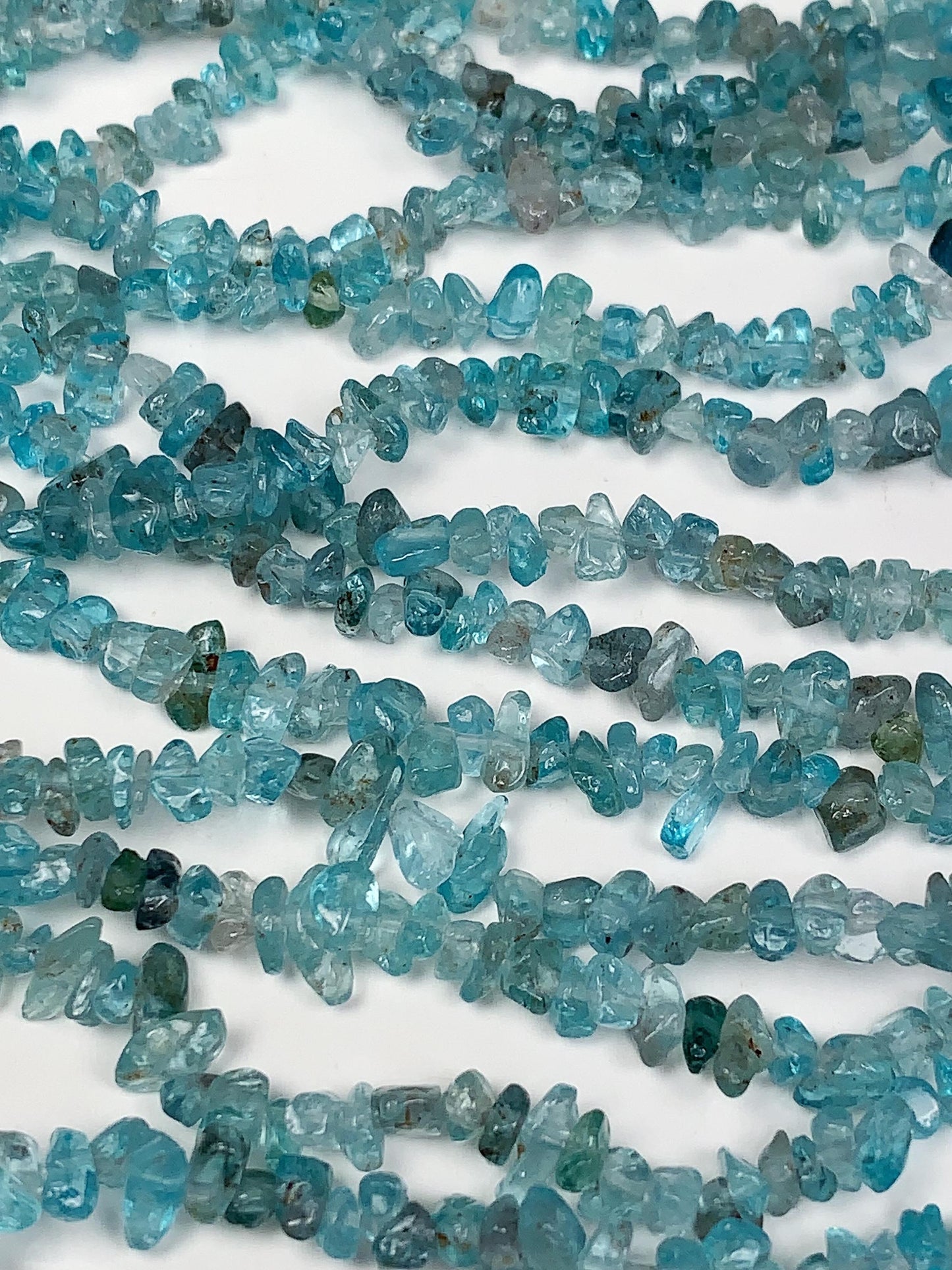 Blue Apatite Nugget Beads: 32" Strand DIY Jewelry Gemstone (3-8mm)