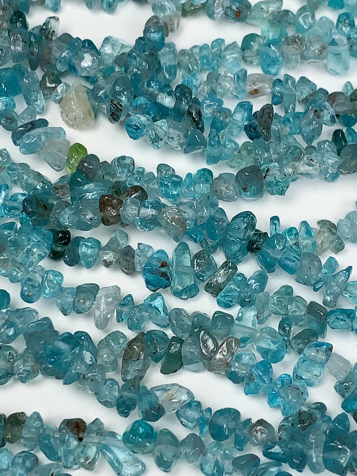 Blue Apatite Nugget Beads: 32" Strand DIY Jewelry Gemstone (3-8mm)