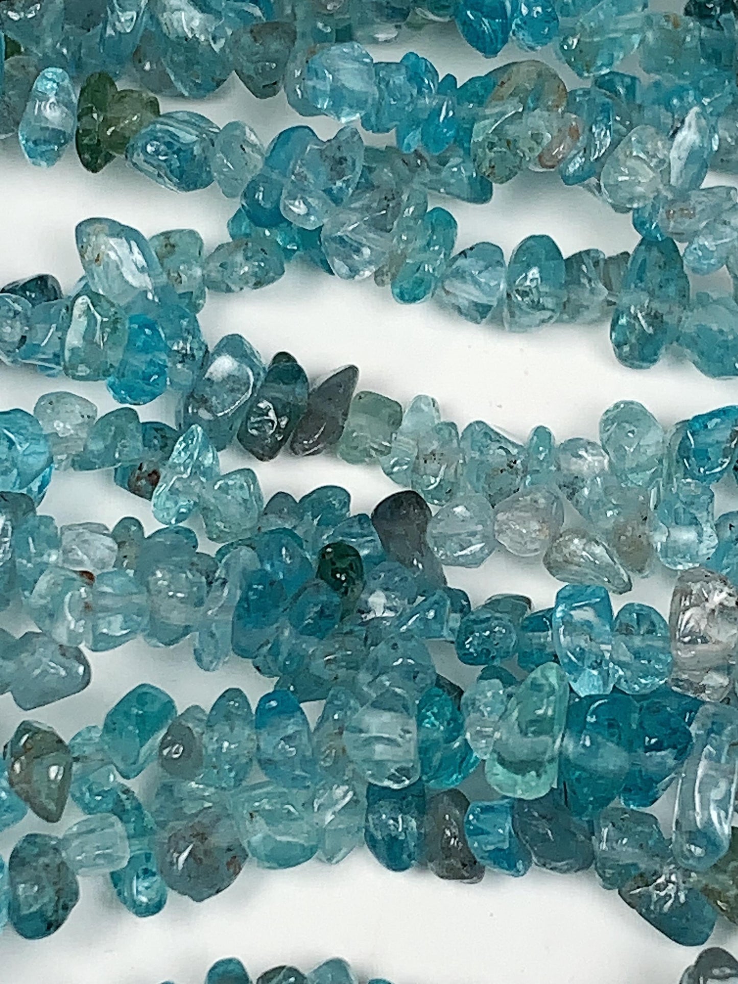 Blue Apatite Nugget Beads: 32" Strand DIY Jewelry Gemstone (3-8mm)