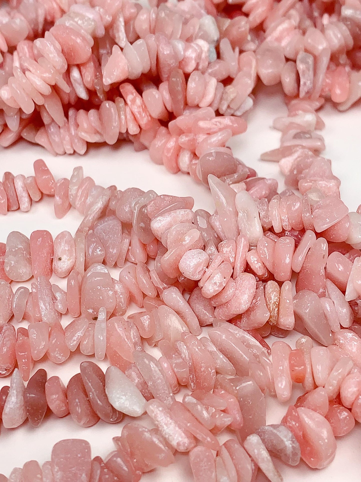 Pink Opal Chip Beads: Natural Gemstone Nuggets, 32" Strand