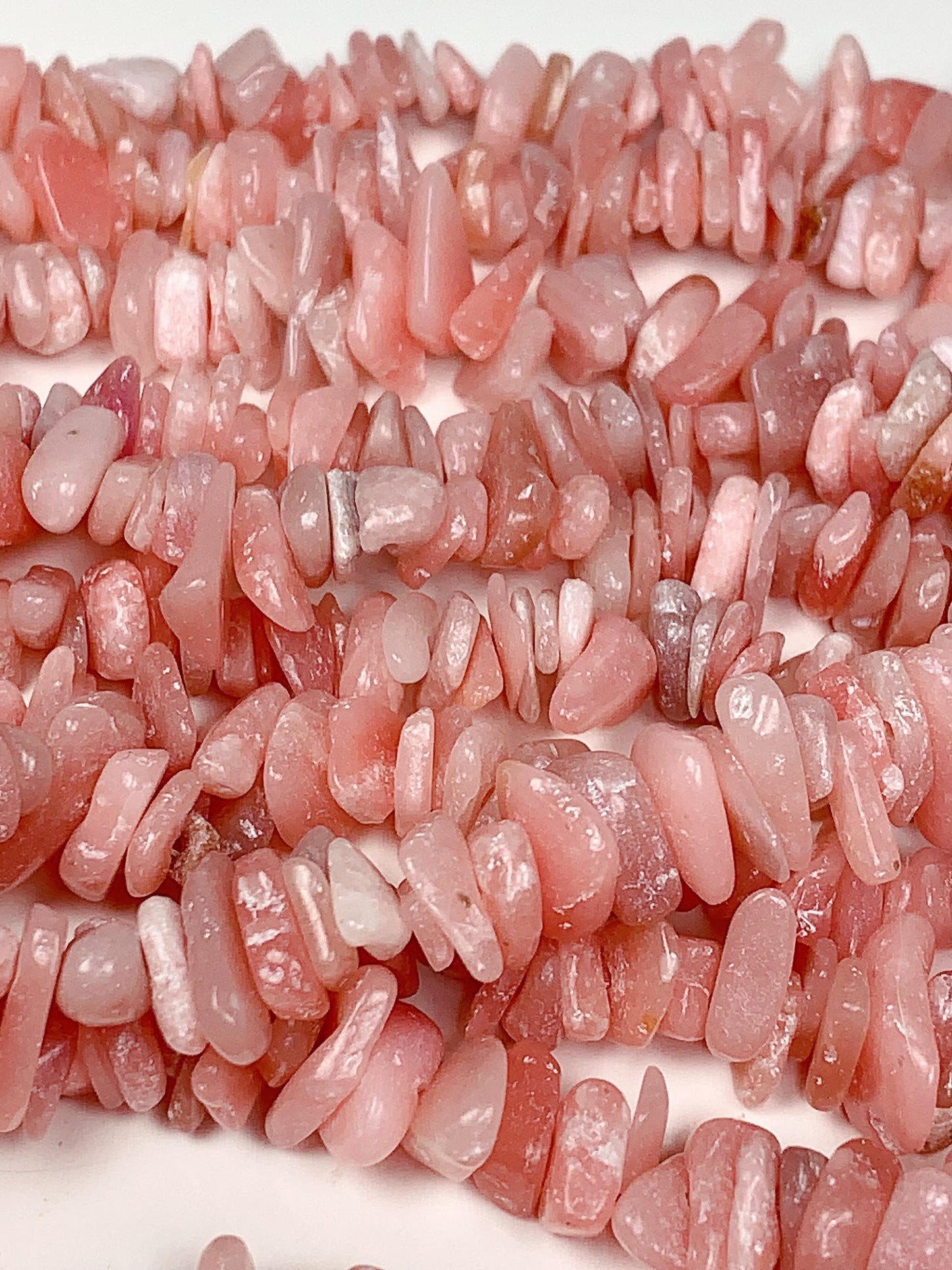 Pink Opal Chip Beads: Natural Gemstone Nuggets, 32" Strand