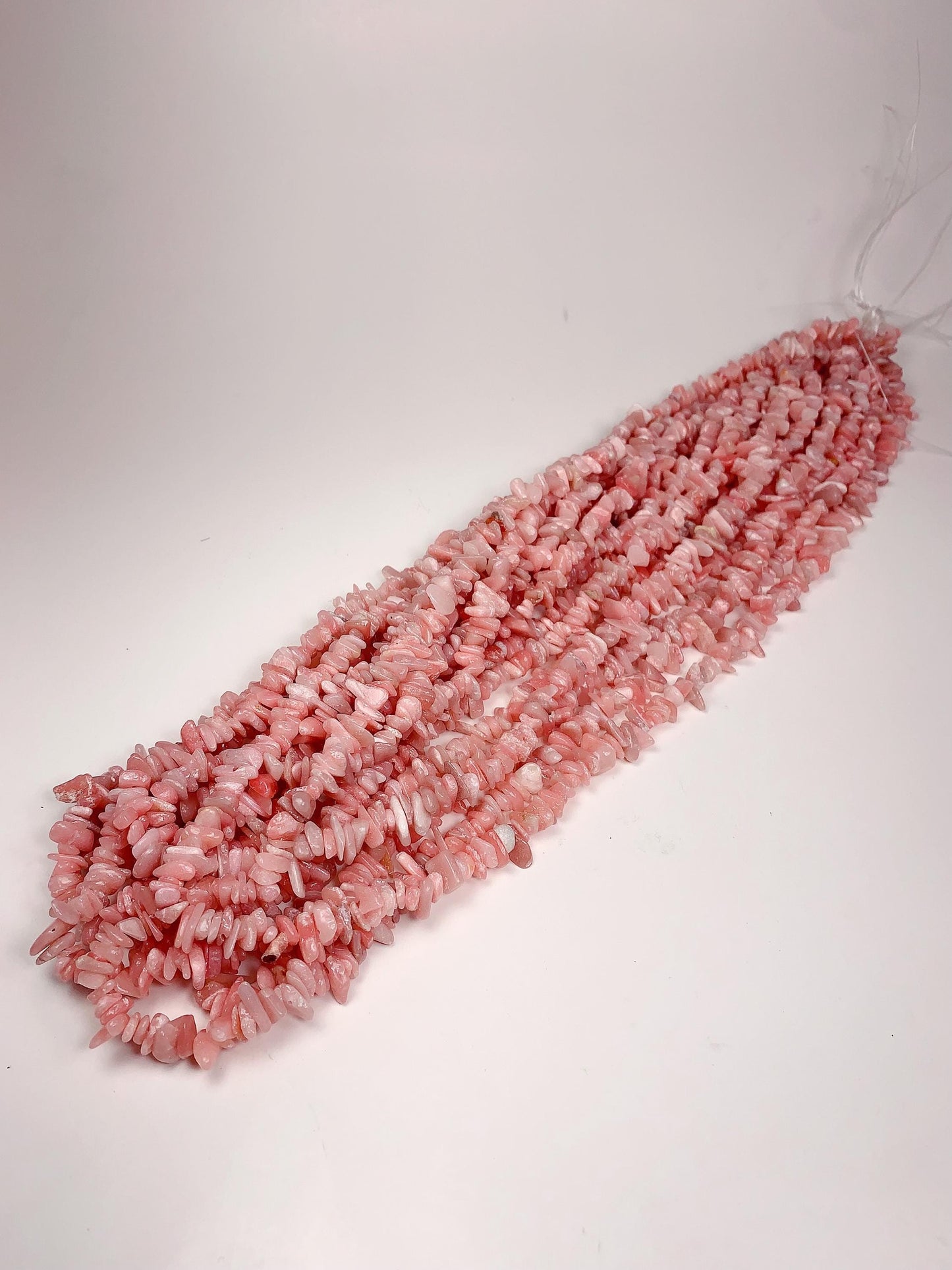 Pink Opal Chip Beads: Natural Gemstone Nuggets, 32" Strand
