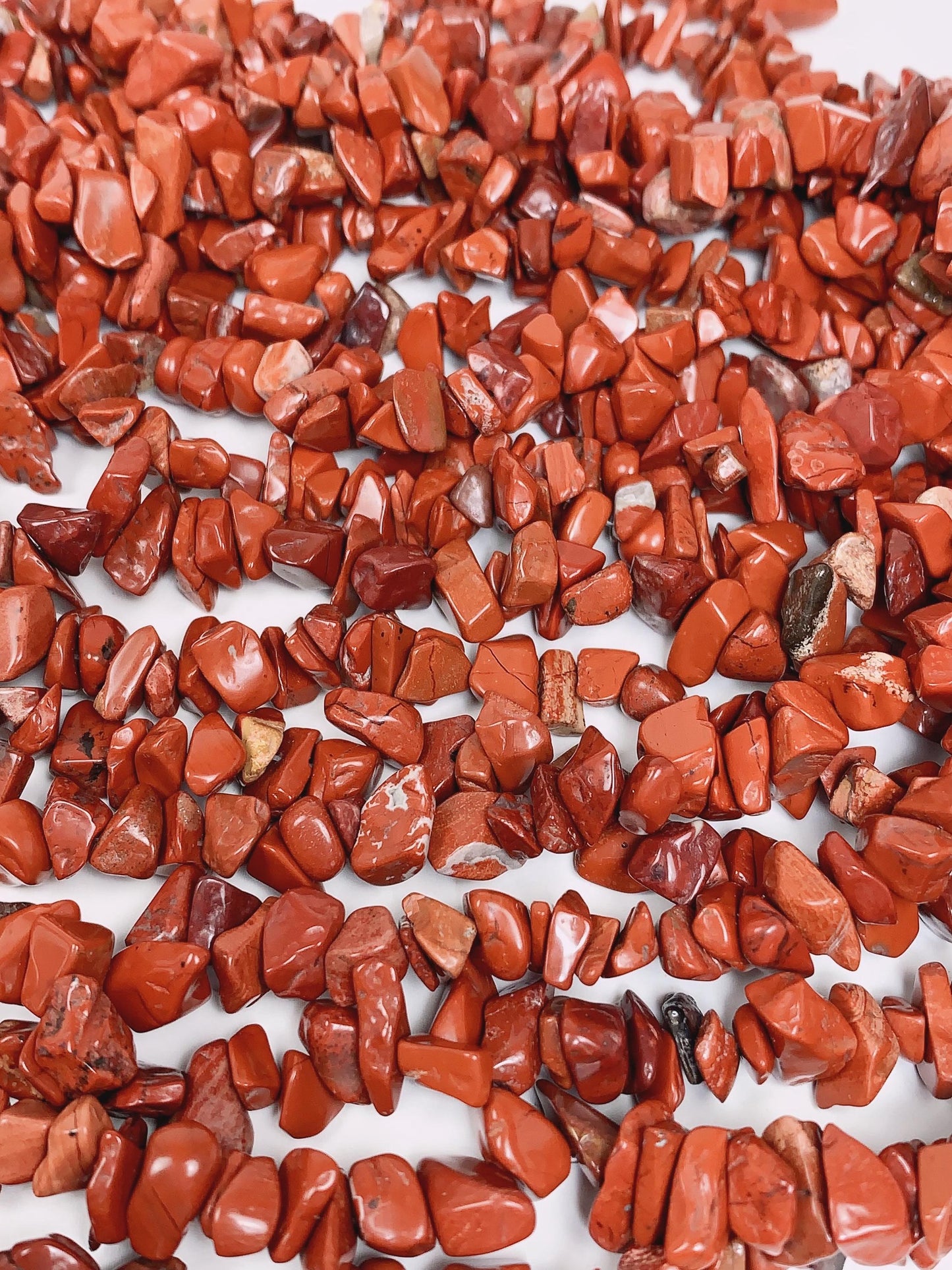 Red Jasper Chip Beads: Natural Gemstone Nugget Strand (32 inch)