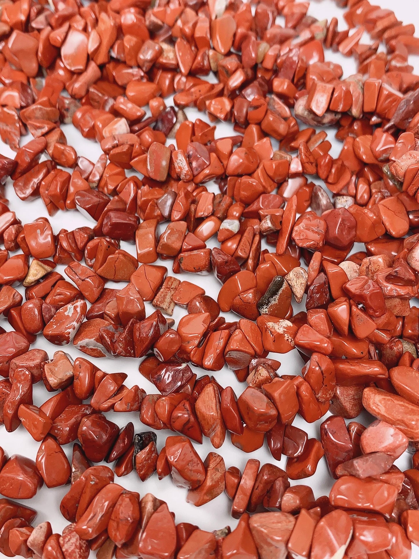 Red Jasper Chip Beads: Natural Gemstone Nugget Strand (32 inch)