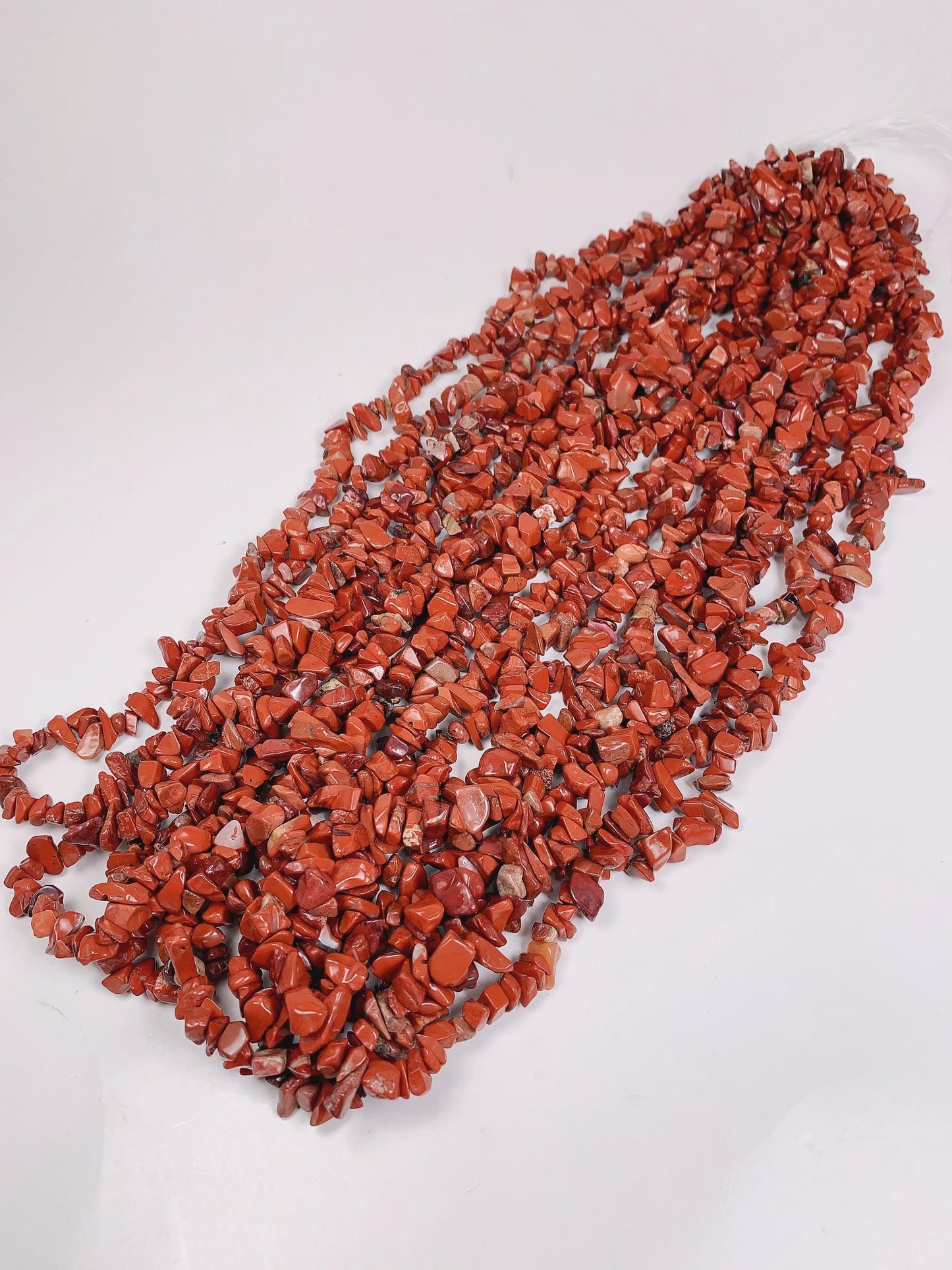 Red Jasper Chip Beads: Natural Gemstone Nugget Strand (32 inch)