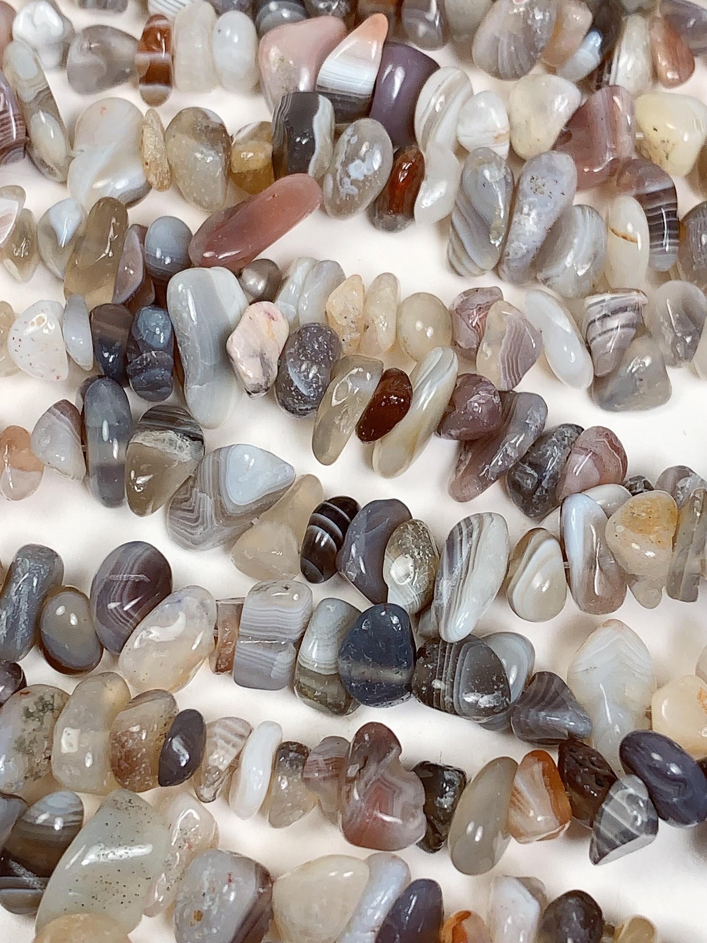 Botswana Agate Nugget Beads: Striped Gemstone Crystal, 32" Strand