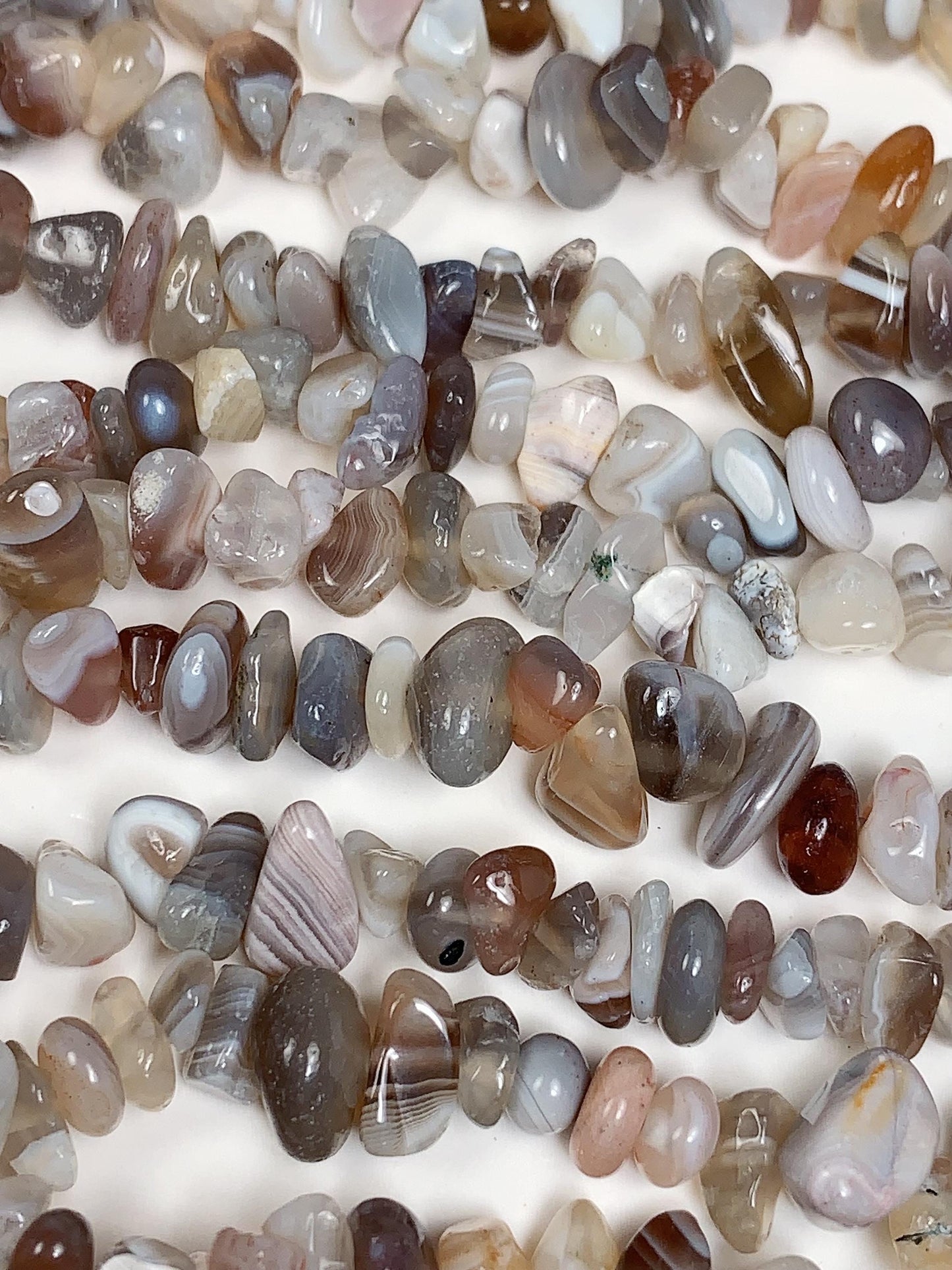 Botswana Agate Nugget Beads: Striped Gemstone Crystal, 32" Strand