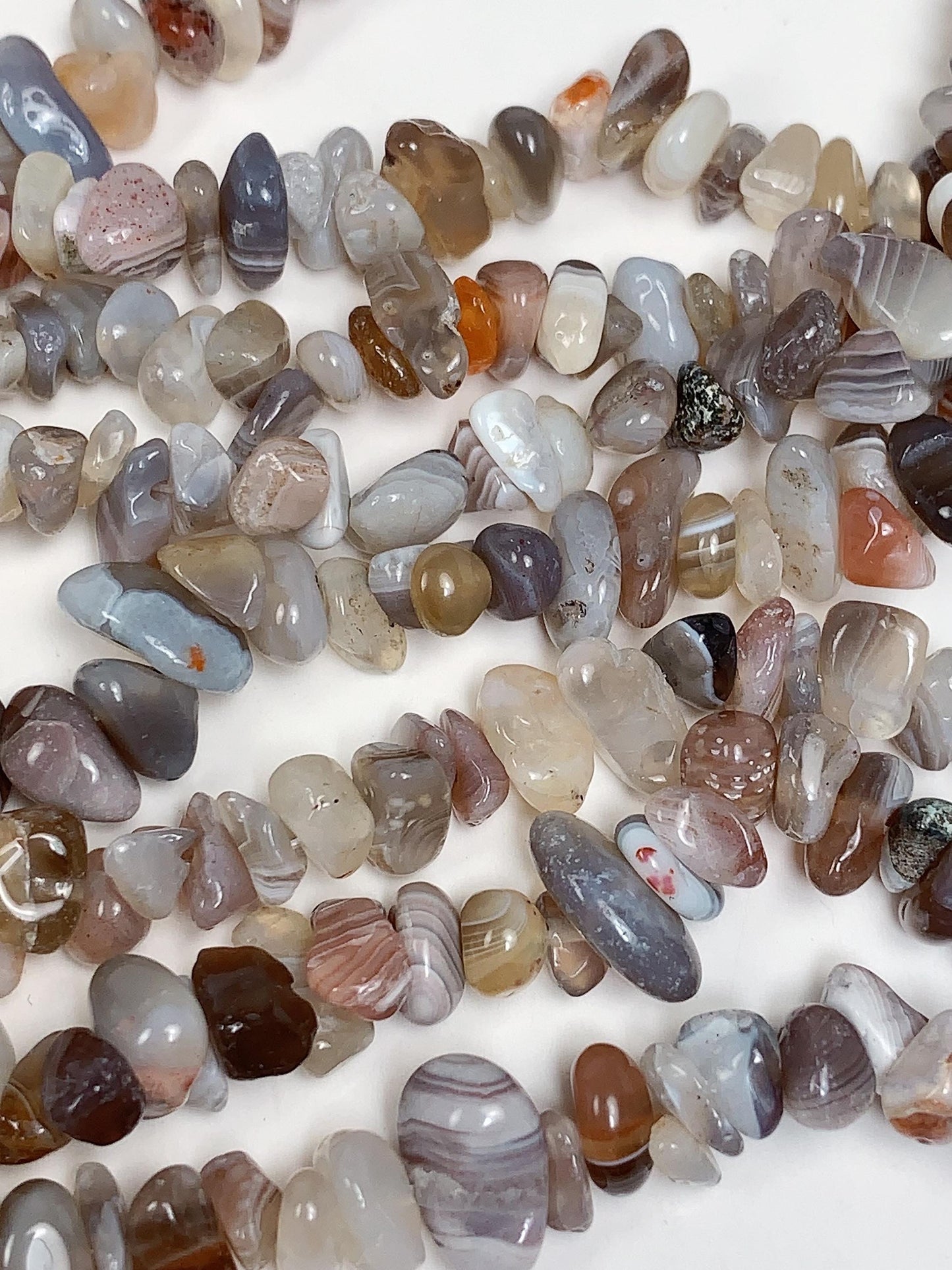 Botswana Agate Nugget Beads: Striped Gemstone Crystal, 32" Strand