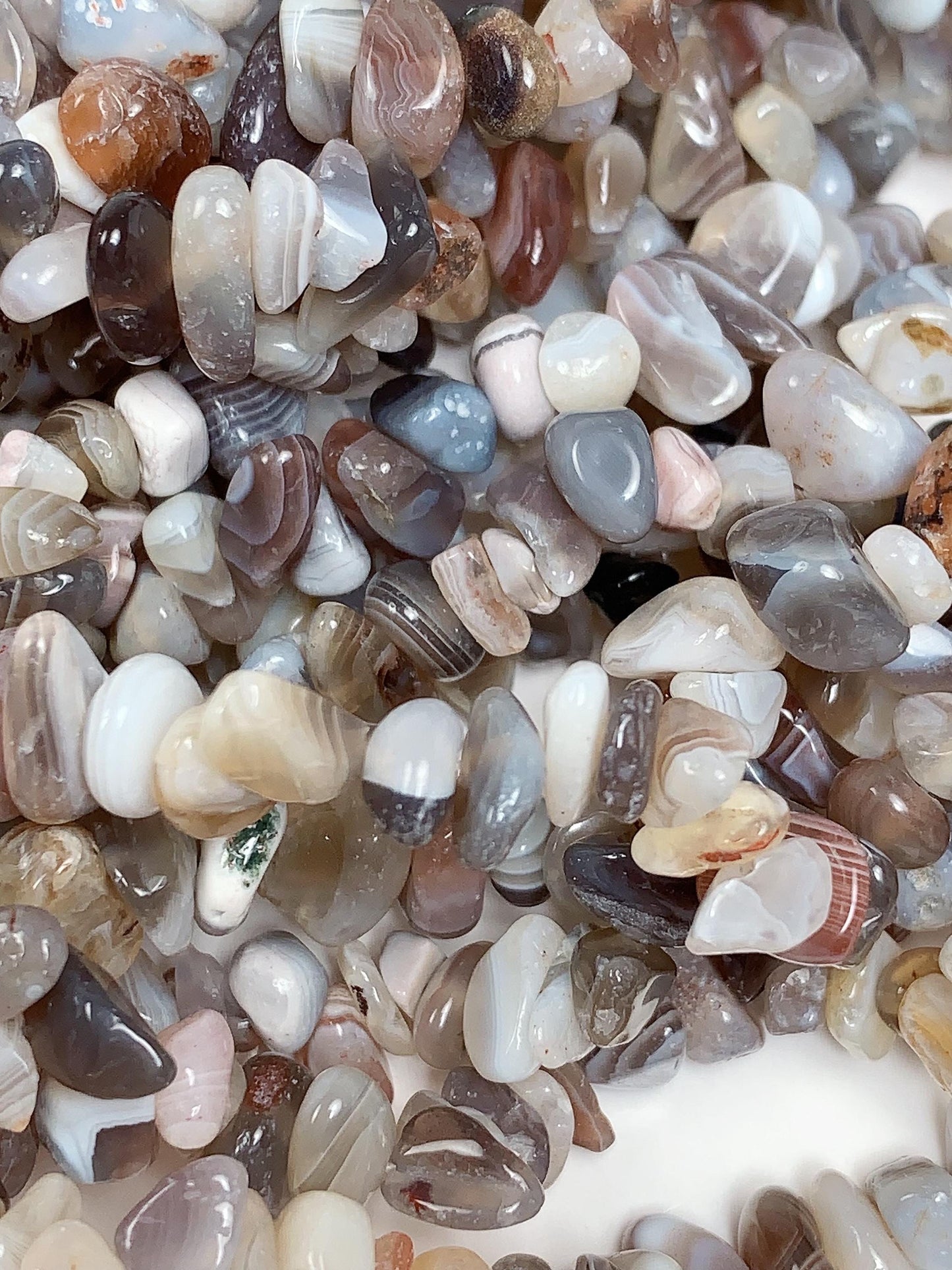 Botswana Agate Nugget Beads: Striped Gemstone Crystal, 32" Strand