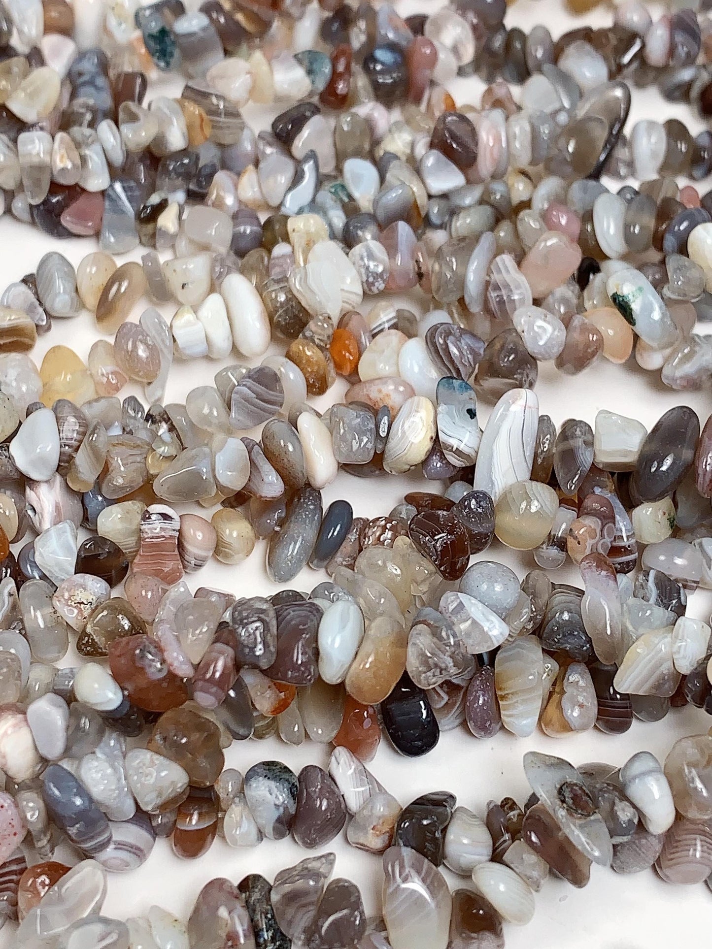 Botswana Agate Nugget Beads: Striped Gemstone Crystal, 32" Strand