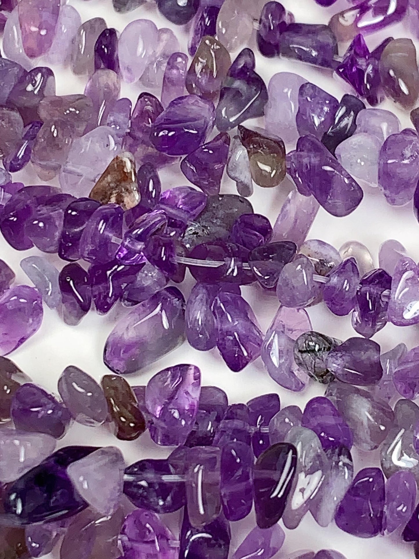 3-8mm Purple Amethyst Chip Beads: Natural Gemstone Nuggets, 32" Strand