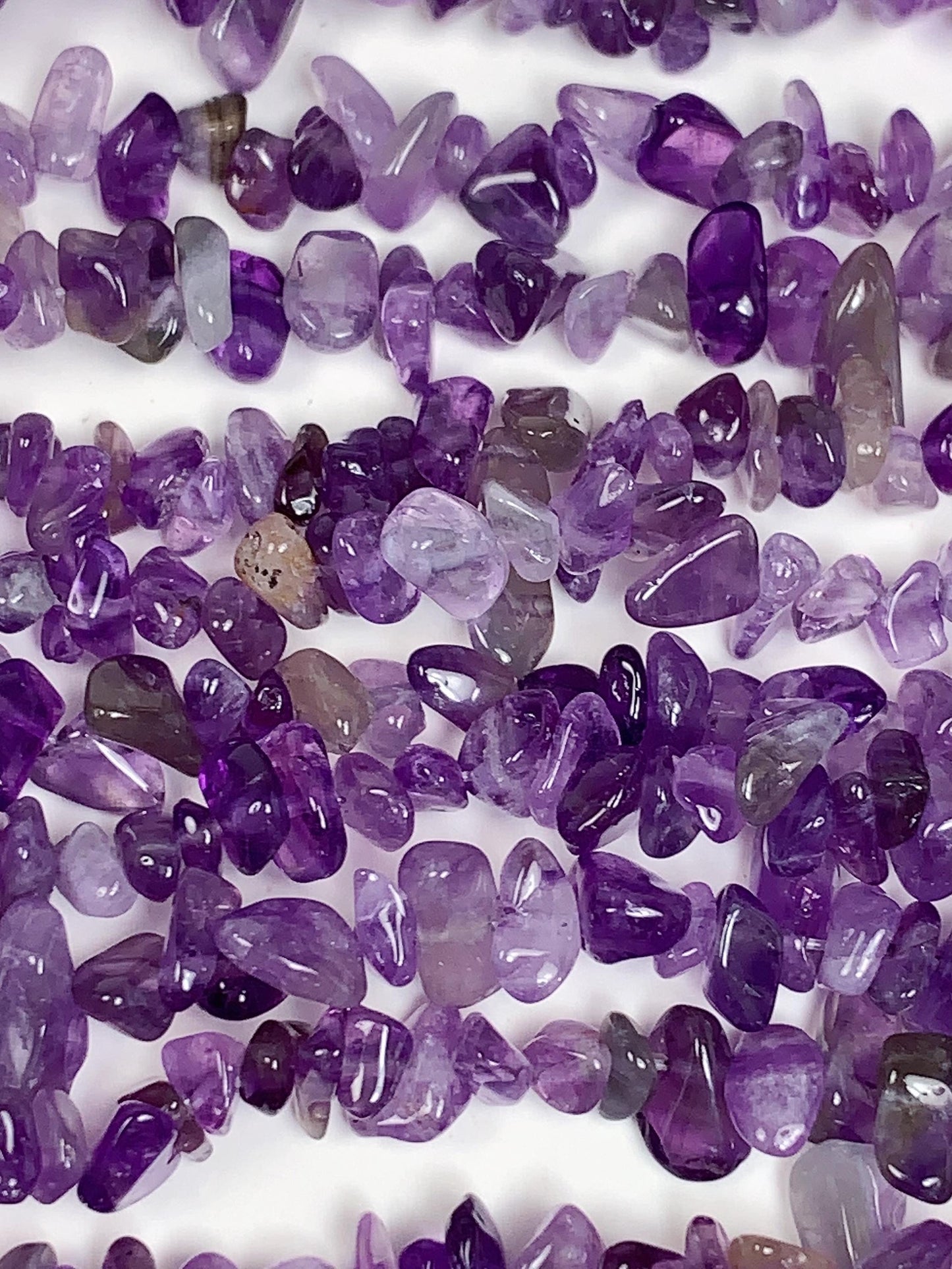 3-8mm Purple Amethyst Chip Beads: Natural Gemstone Nuggets, 32" Strand