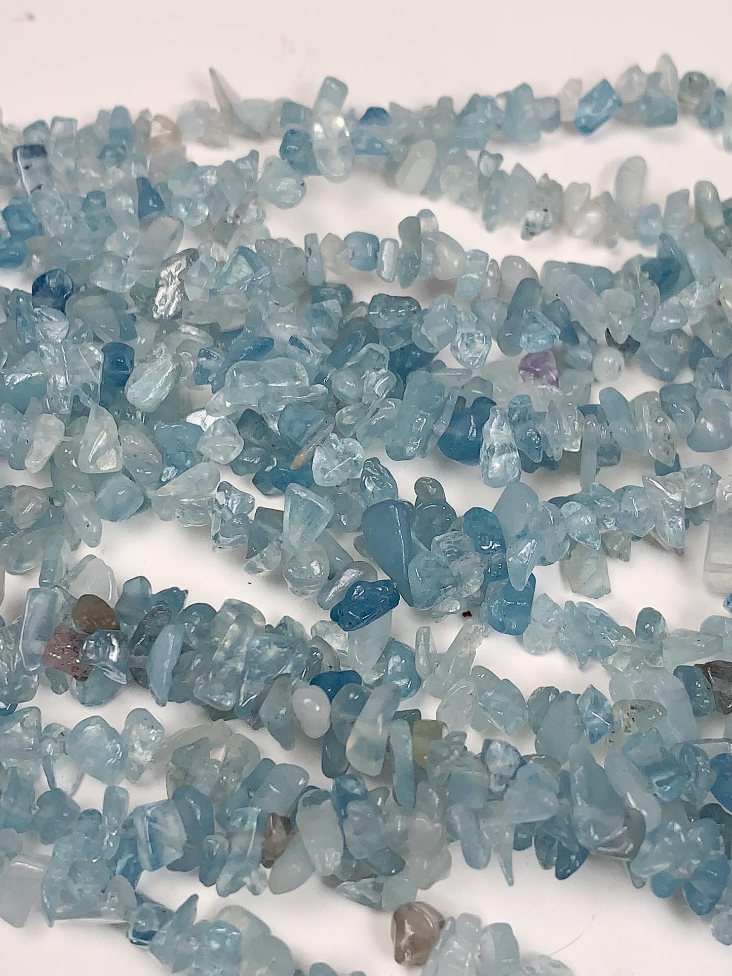 3-8mm Genuine Aquamarine Chip Beads: Irregular Nugget Gemstone Strand (32")