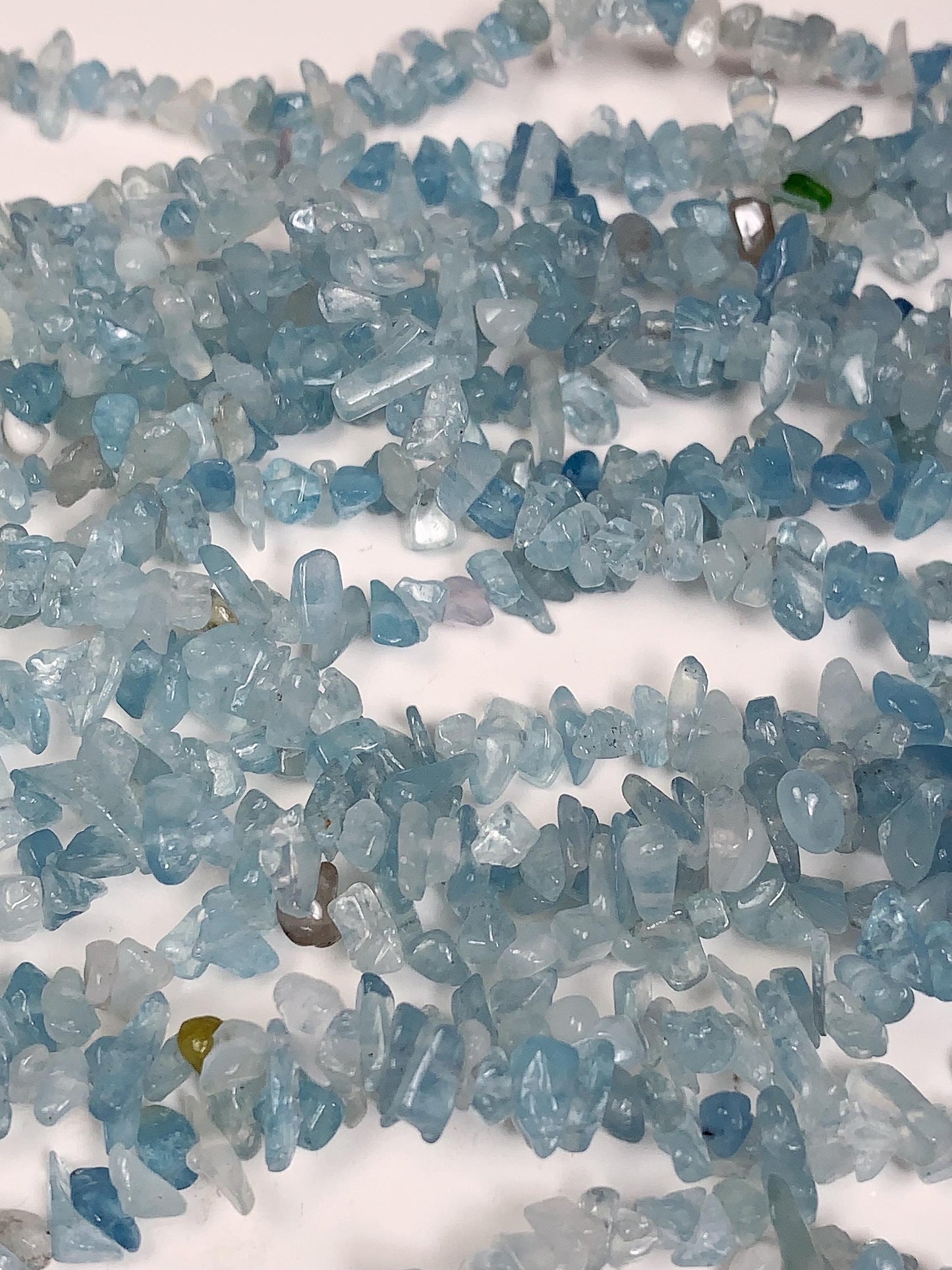 3-8mm Genuine Aquamarine Chip Beads: Irregular Nugget Gemstone Strand (32")