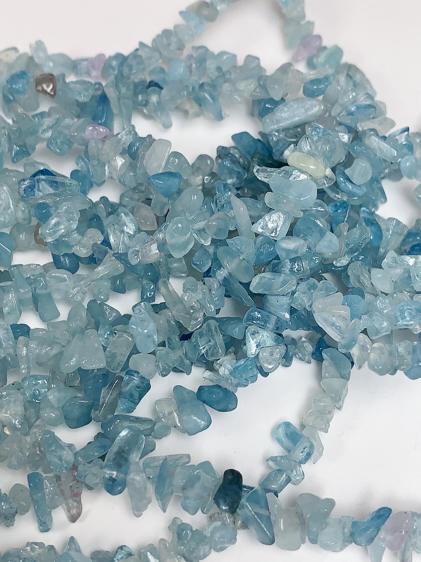 3-8mm Genuine Aquamarine Chip Beads: Irregular Nugget Gemstone Strand (32")