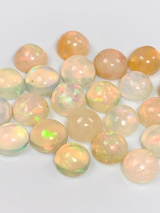 5mm Natural Rainbow Opal Gemstone: Round Cut Loose Gem