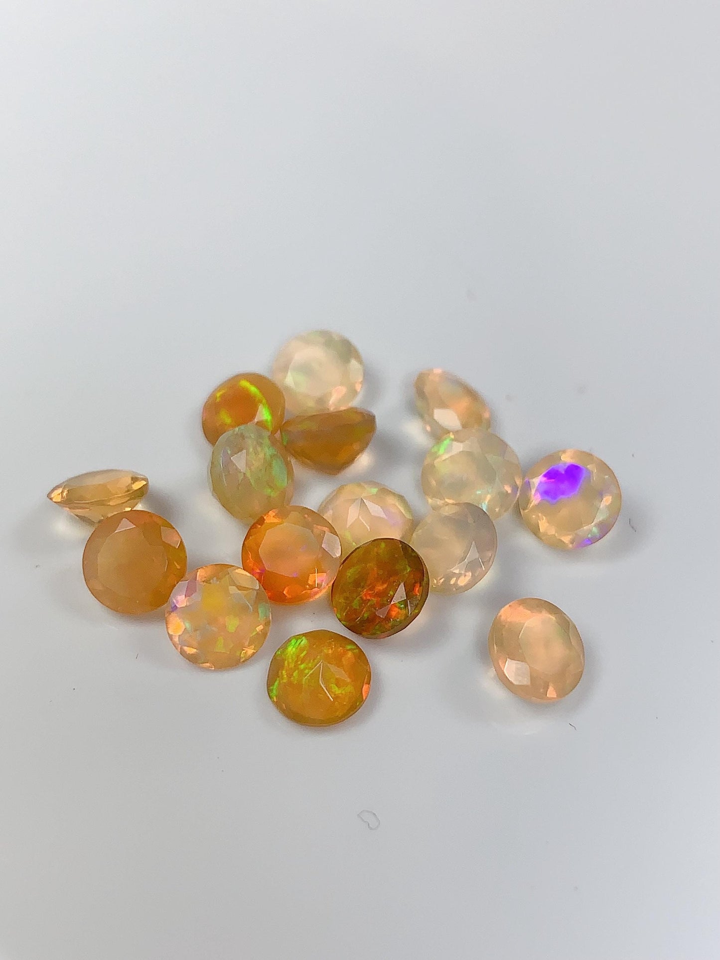 6mm Natural Rainbow Opal Gemstone: Faceted Round Cut Loose Gem