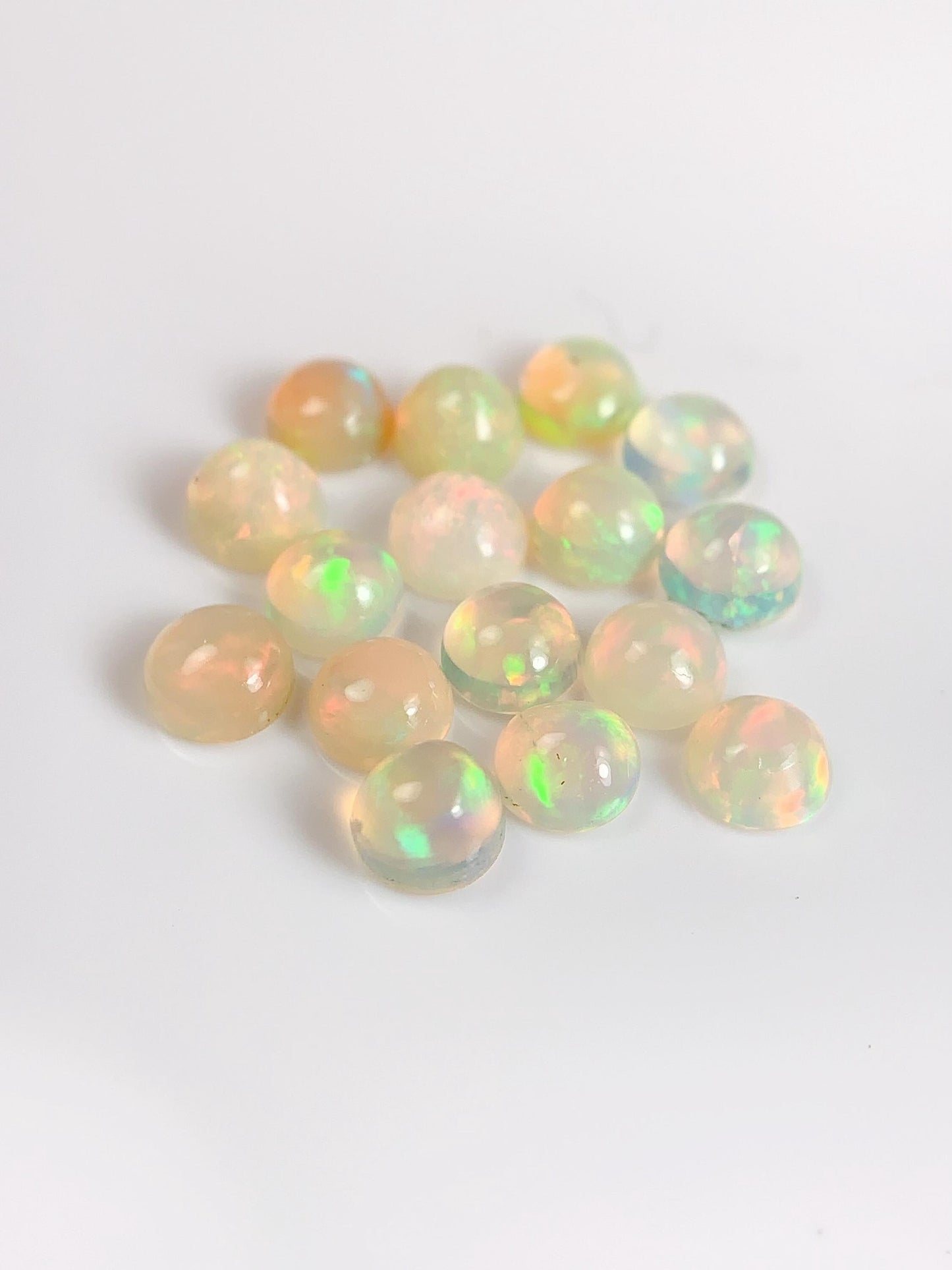 4mm Natural Rainbow Opal Loose Gemstone: Round Cut