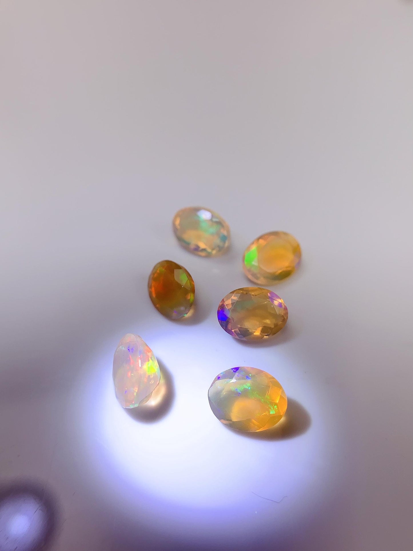 6x8mm Natural Rainbow Opal Gemstone: Faceted Oval Cut
