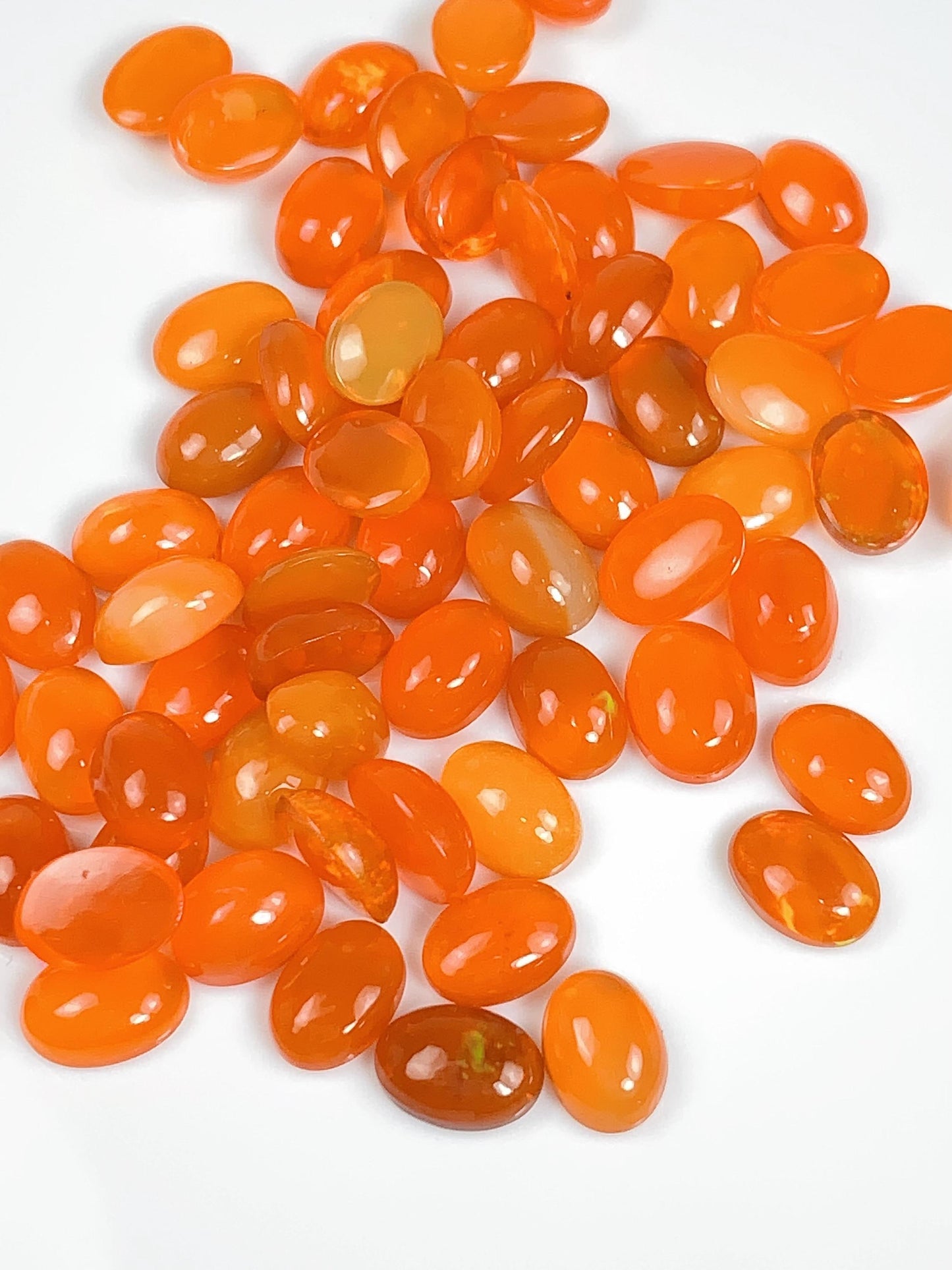 Natural Rainbow Fire Opal Gemstone: 5x7mm Oval Cut Loose Gem