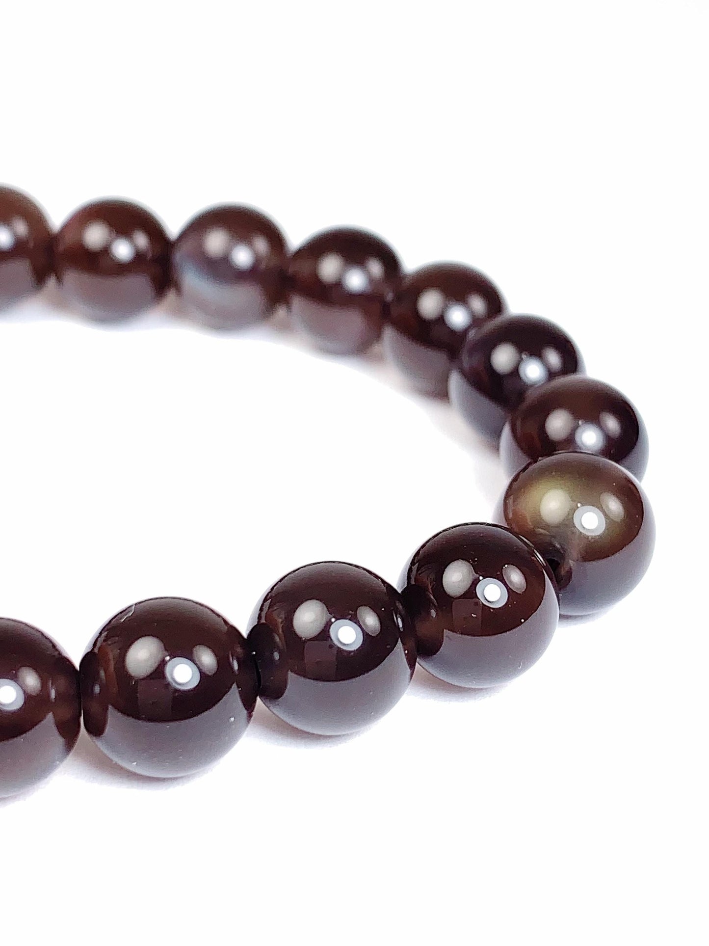 Rainbow Obsidian Bracelet: Natural Gemstone Stretch Bracelet (8mm)