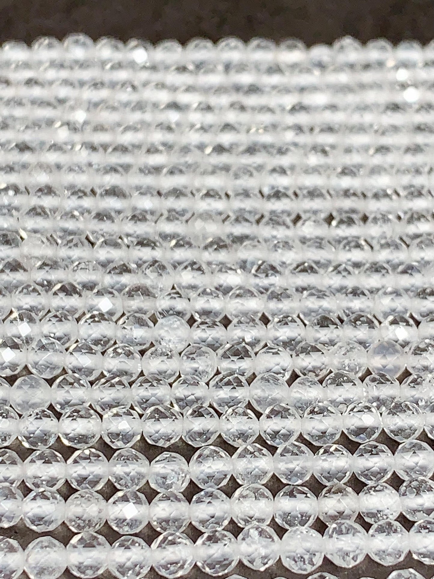 AAA White Clear Quartz Crystal Faceted Round Beads: Natural Gemstone Strand 15.5 (2mm 3mm 4mm)