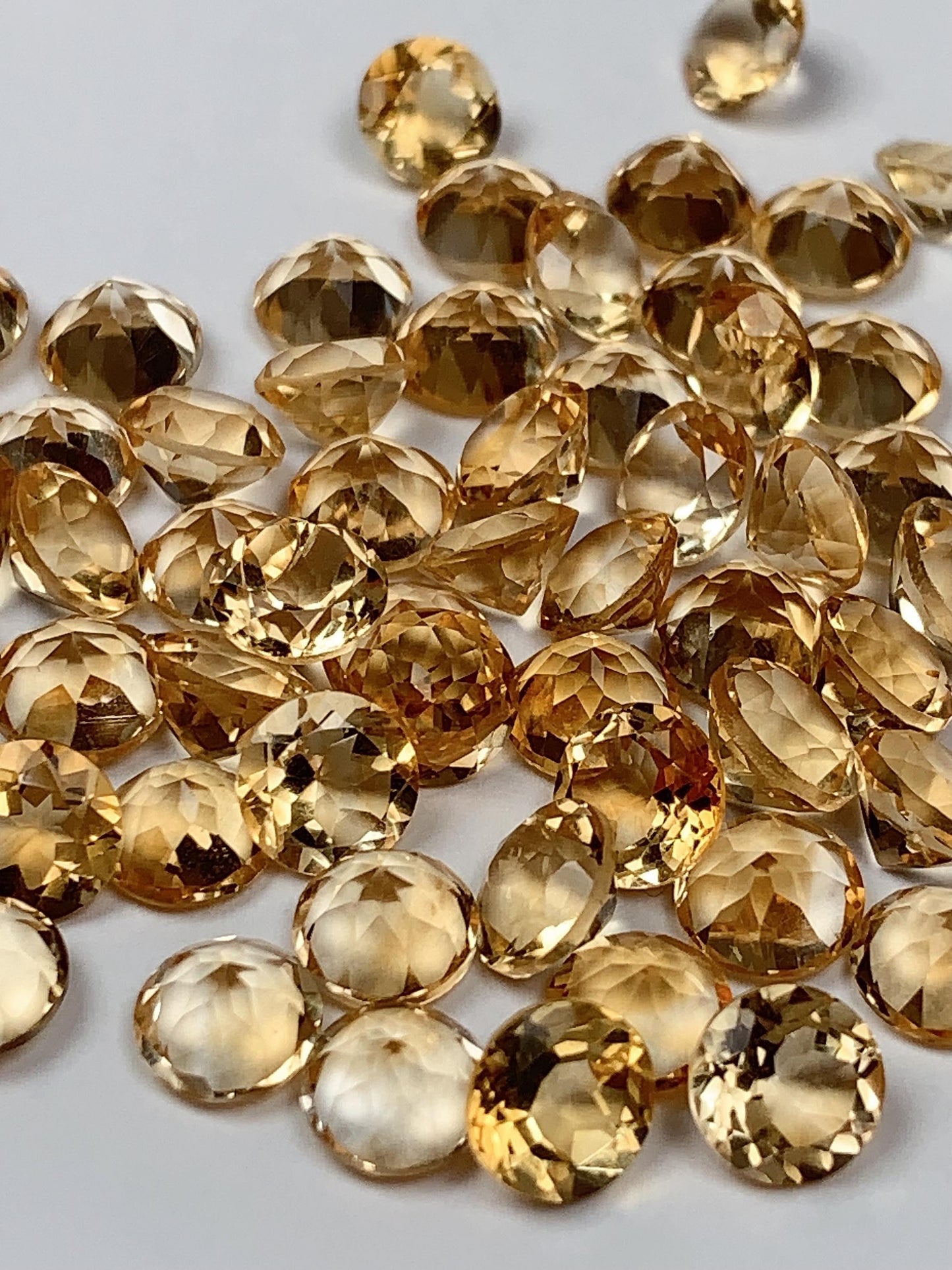 6mm Grade AAA Genuine Natural light Yellow Citrine Loose Gems Gemstone faceted round cut