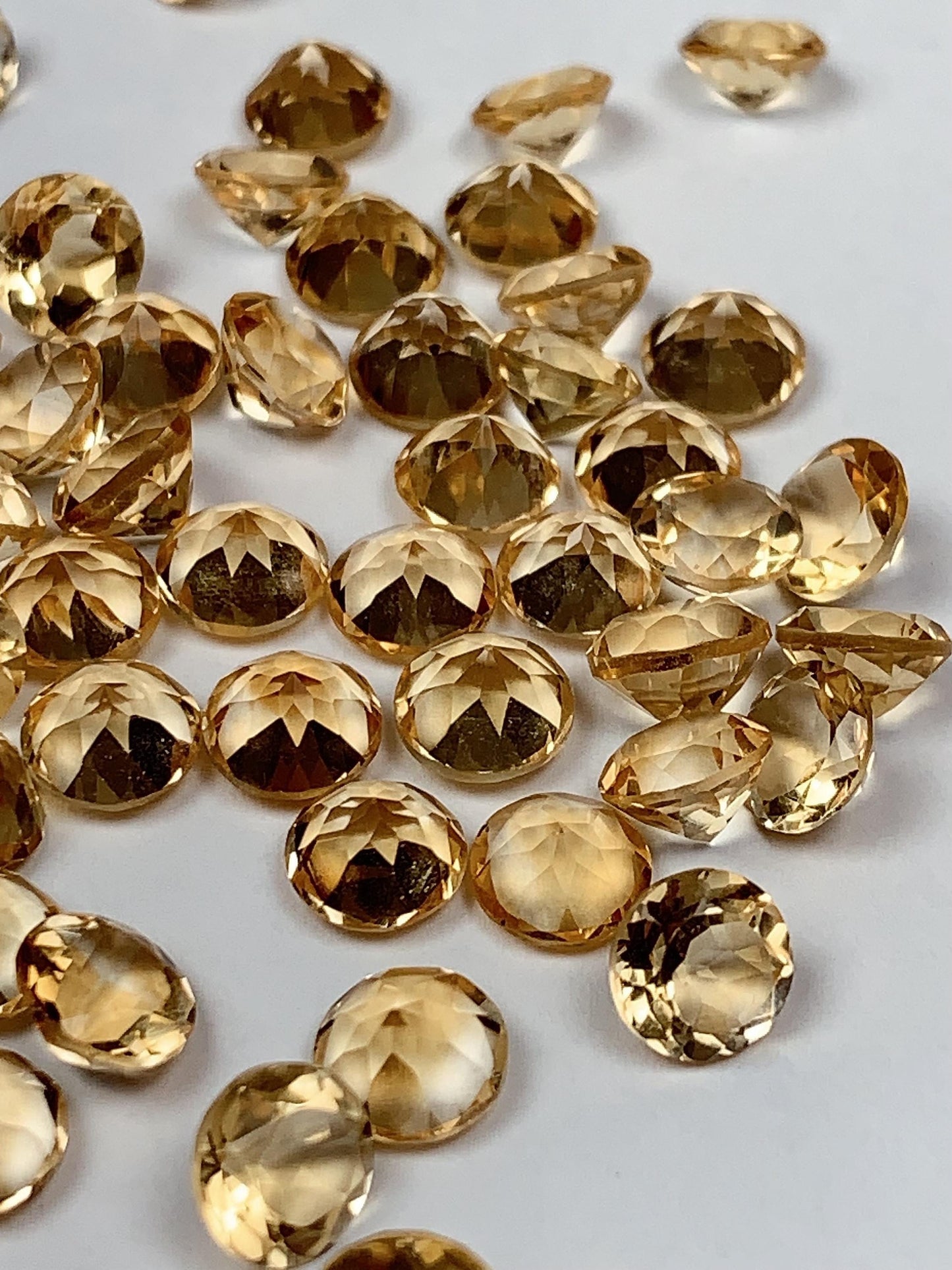 6mm Grade AAA Genuine Natural light Yellow Citrine Loose Gems Gemstone faceted round cut