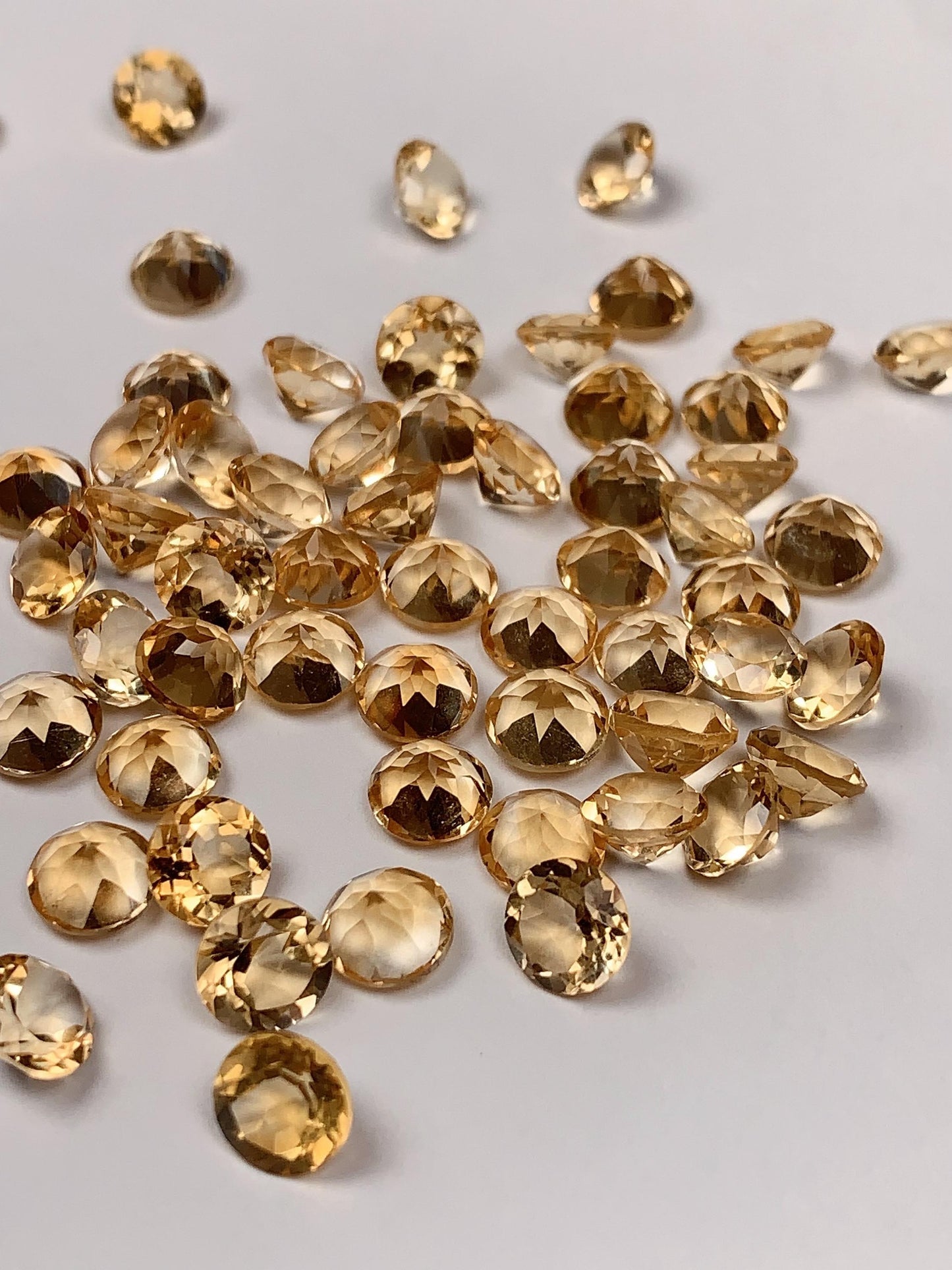 6mm Grade AAA Genuine Natural light Yellow Citrine Loose Gems Gemstone faceted round cut