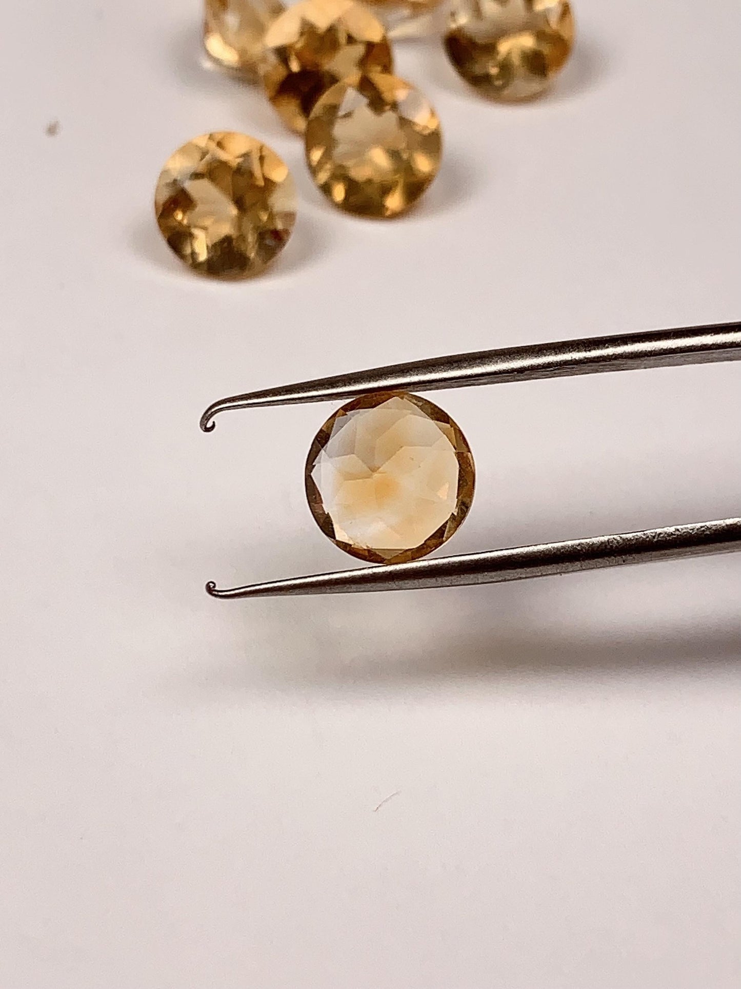 8mm Grade AAA Genuine Natural Yellow Citrine Loose Gems Gemstone faceted round cut