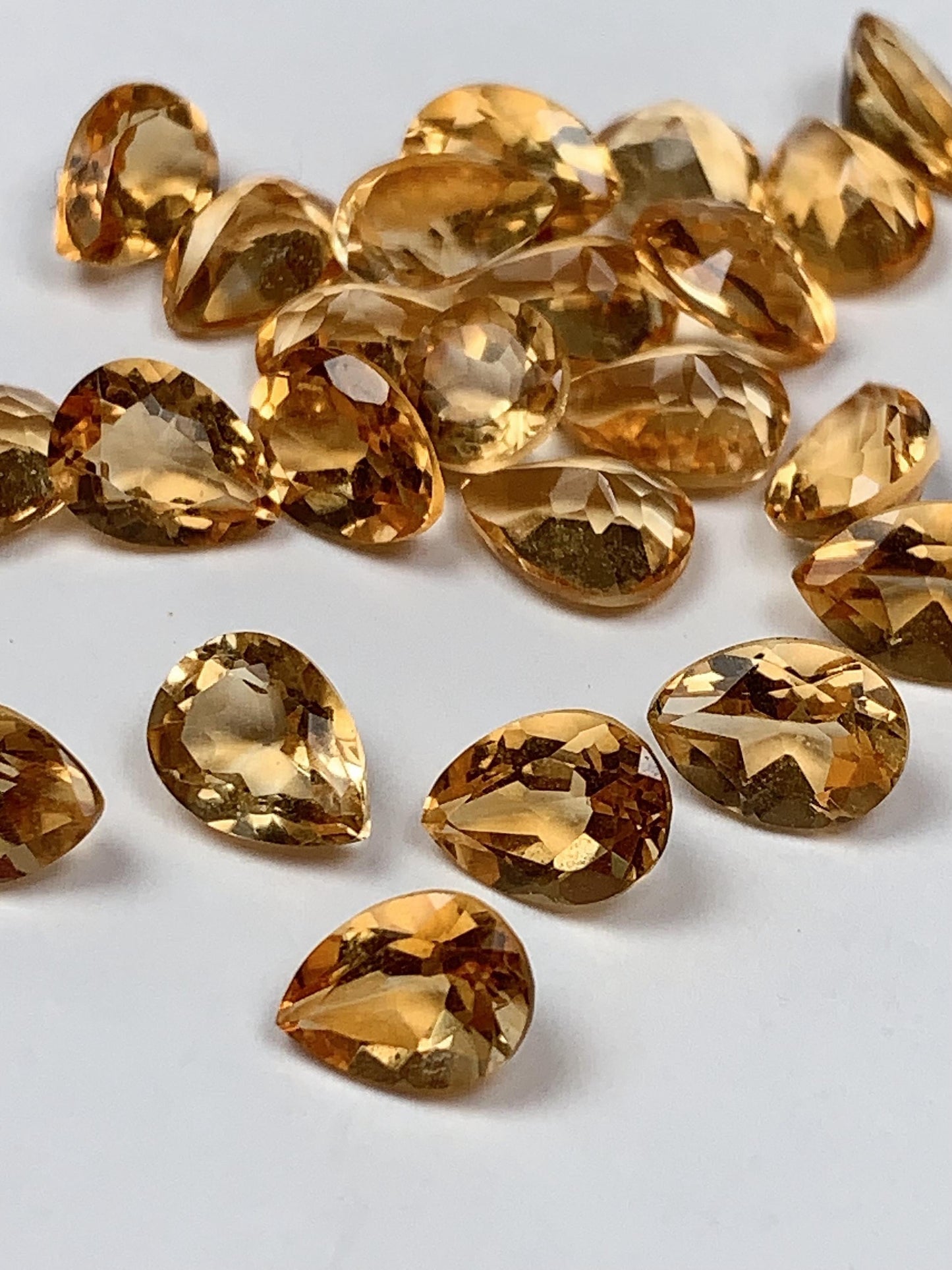 8mmx6mm Grade AAA Genuine Natural Yellow Citrine Loose Gems Gemstone faceted Drop cut