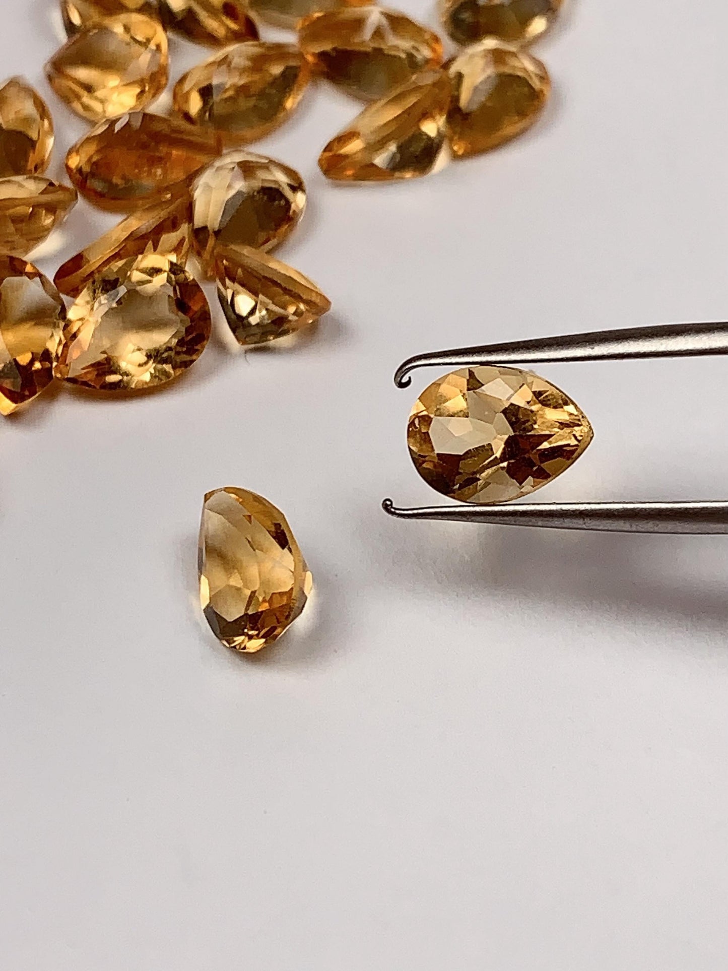 8mmx6mm Grade AAA Genuine Natural Yellow Citrine Loose Gems Gemstone faceted Drop cut